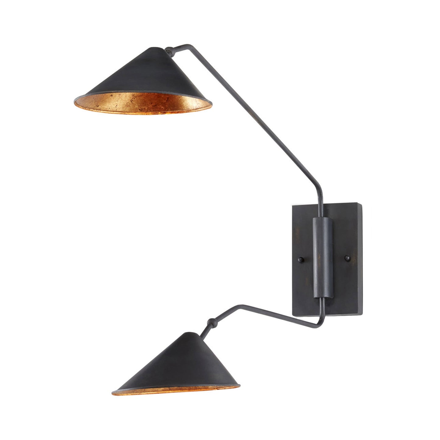 Serpa Swing Arm Wall Light in French Black (2-Light).