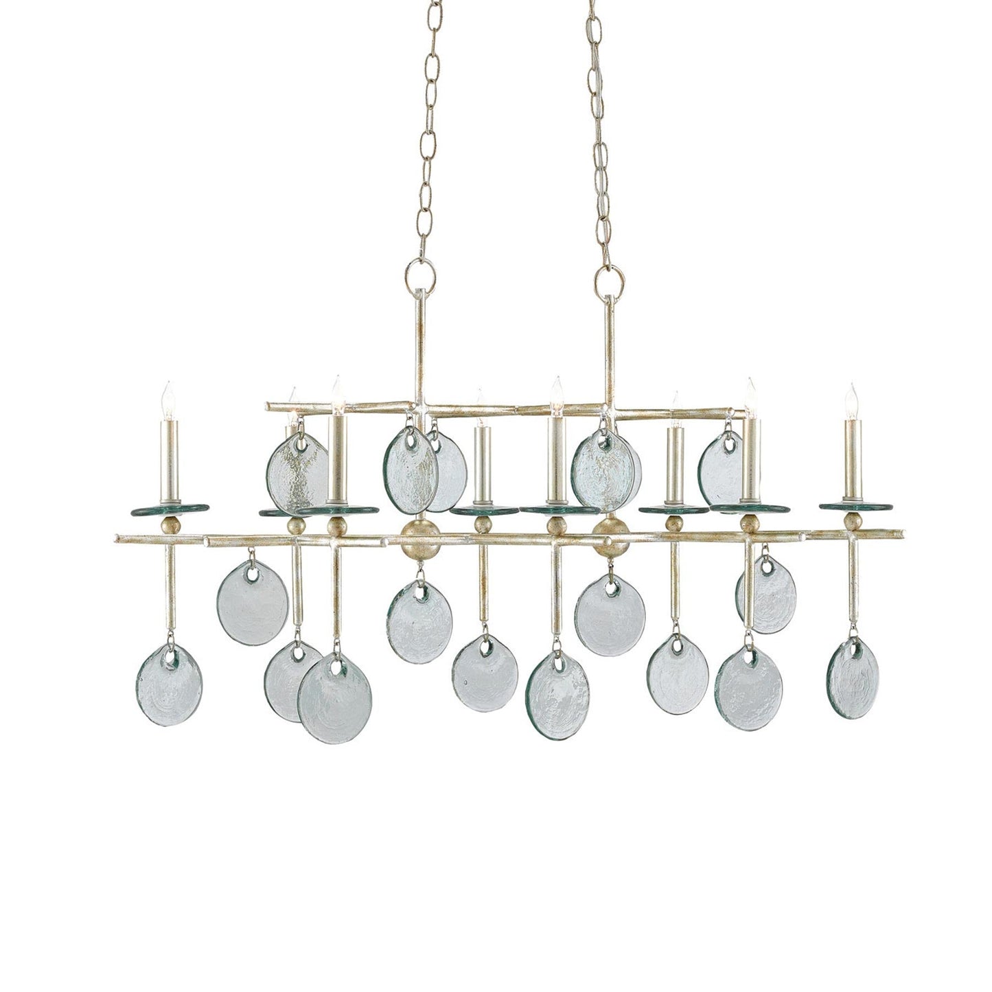 Sethos Linear Chandelier in Clear/Silver Granello.