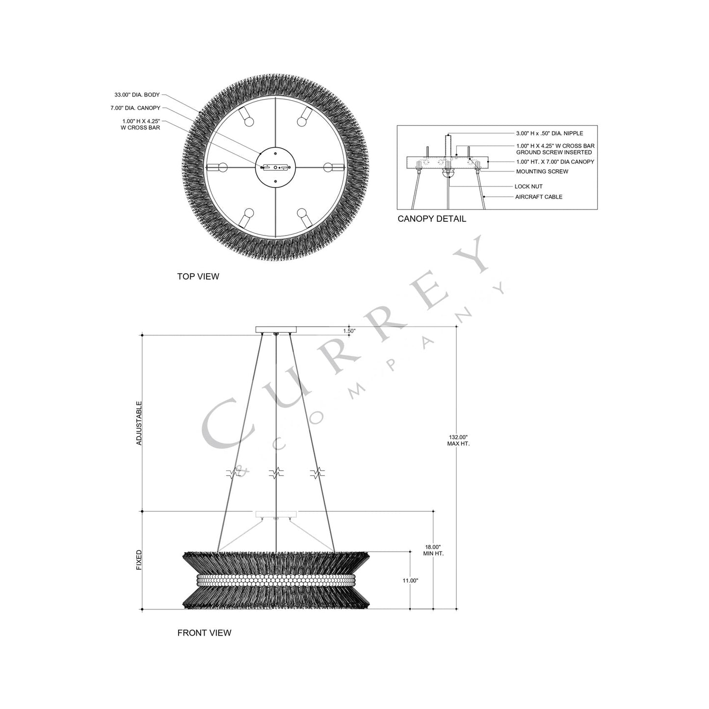 Seychelles Chandelier - line drawing.