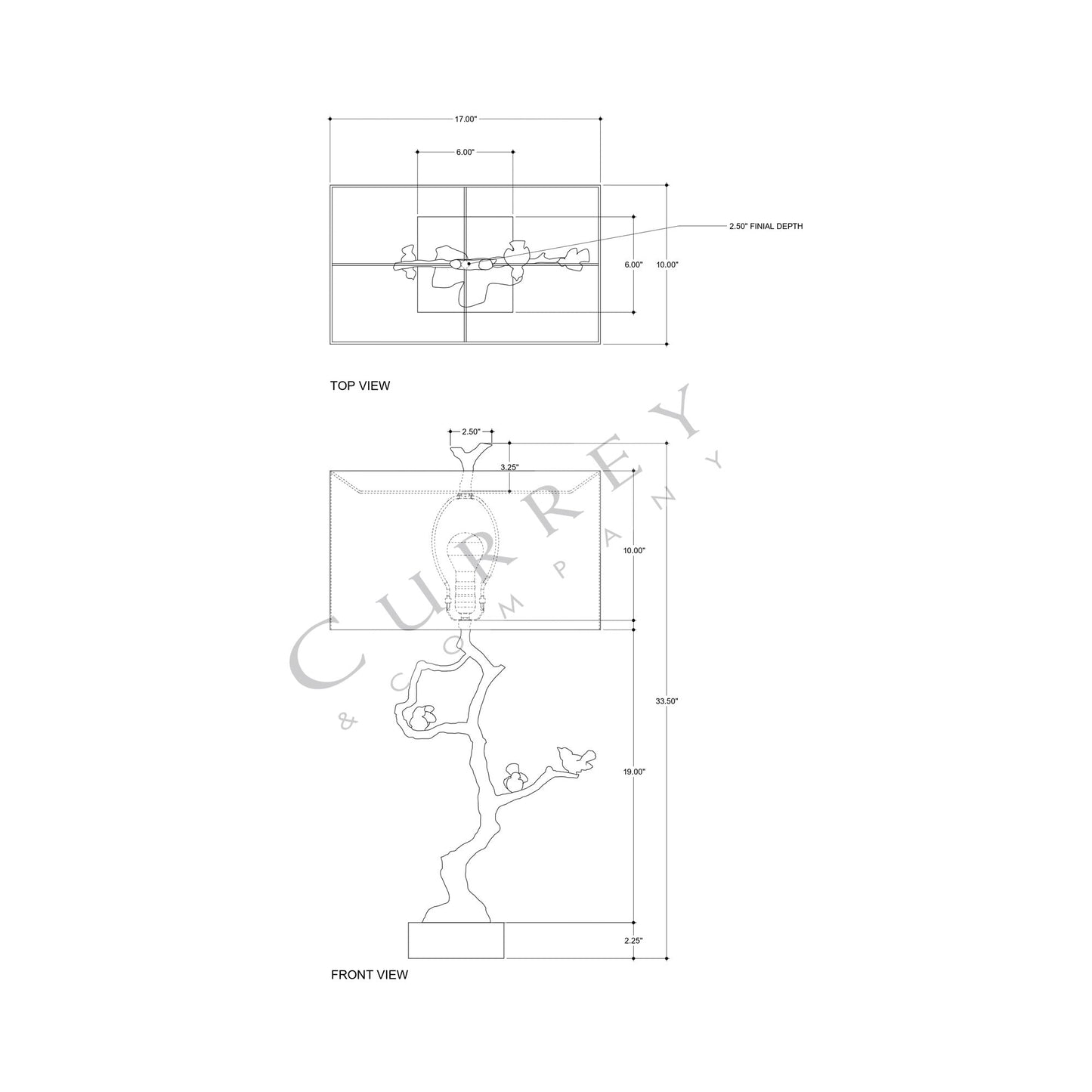 Shadows Table Lamp - line drawing.