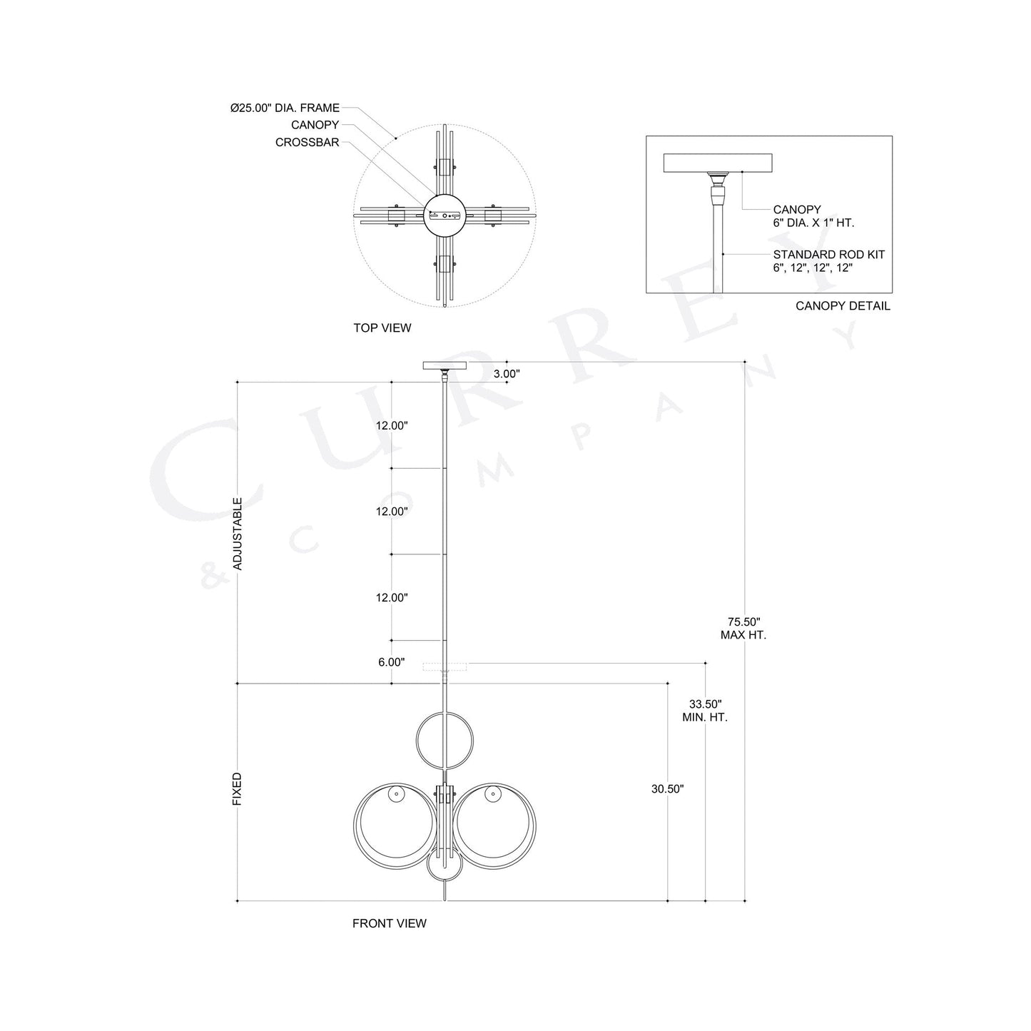 Vesica Chandelier - line drawing.