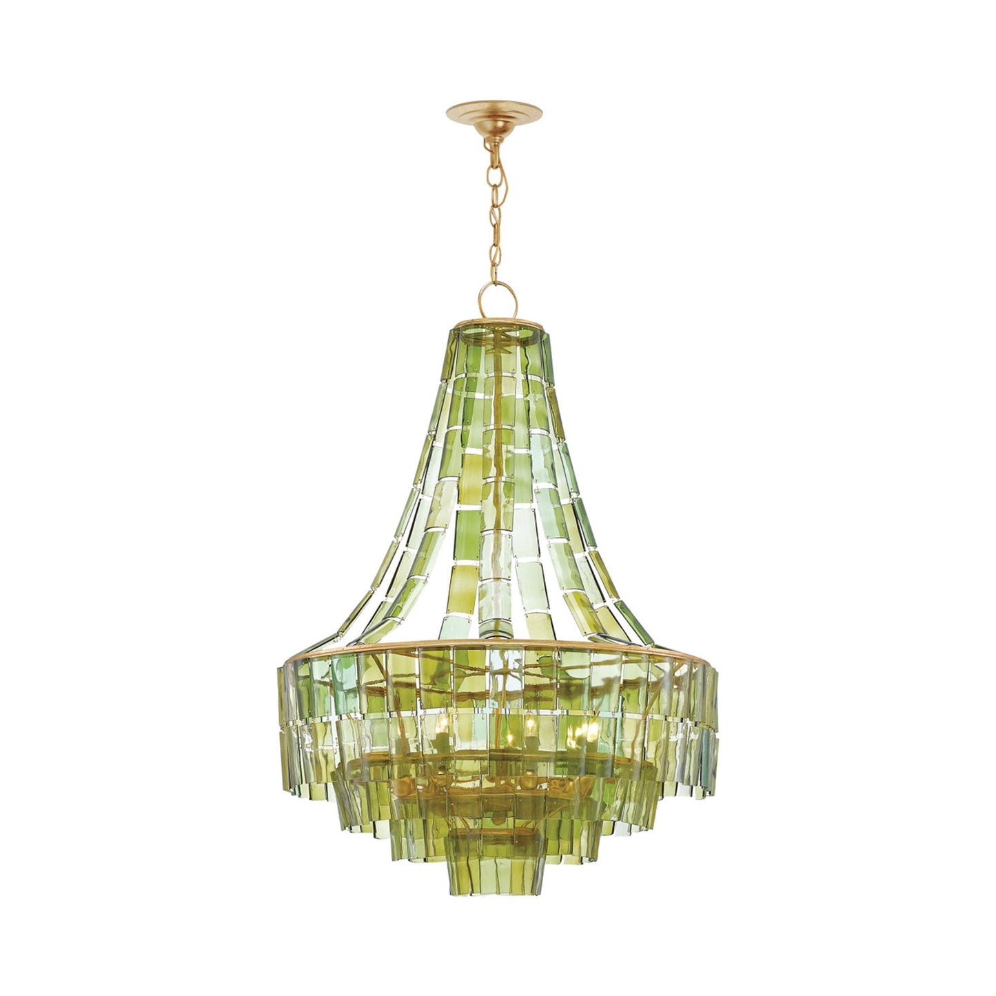 Vintner Chandelier in Dark Gold/Green.