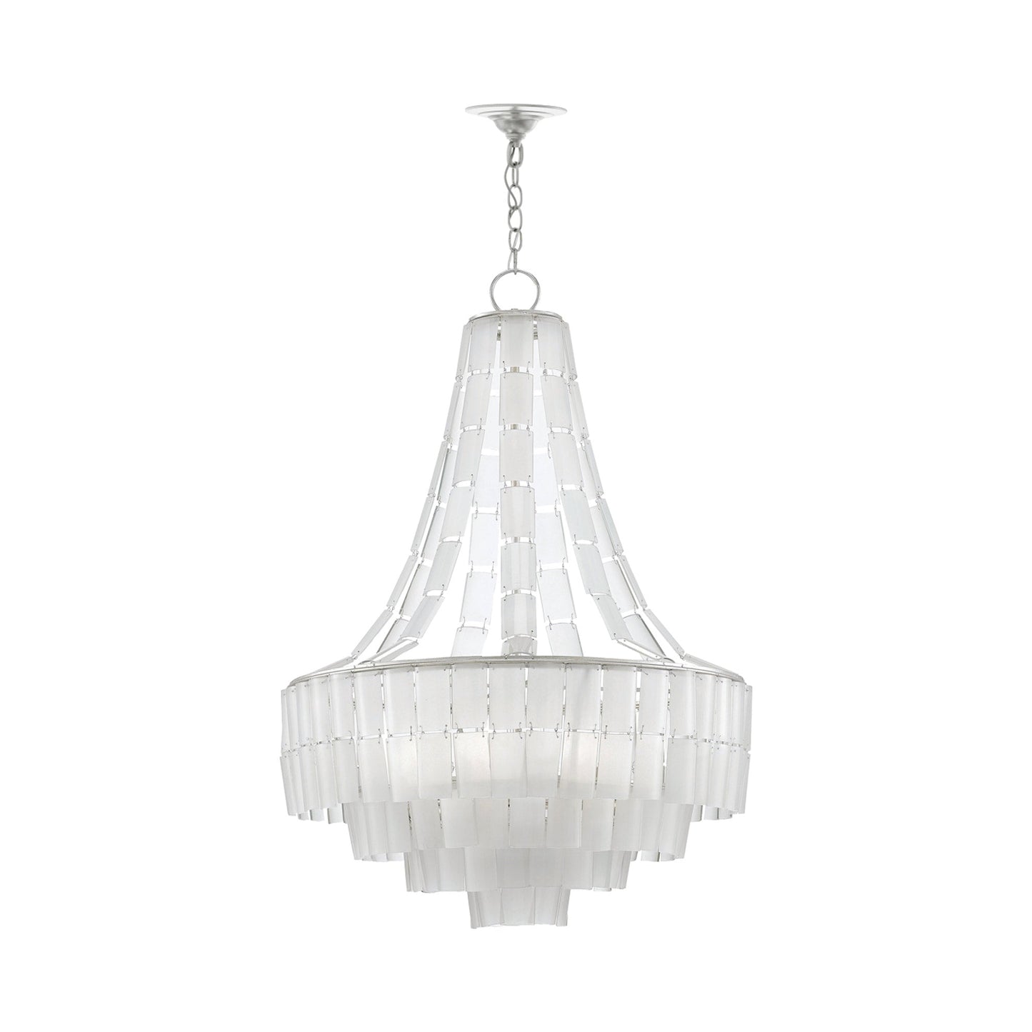 Vintner Chandelier in Silver/Opaque White.