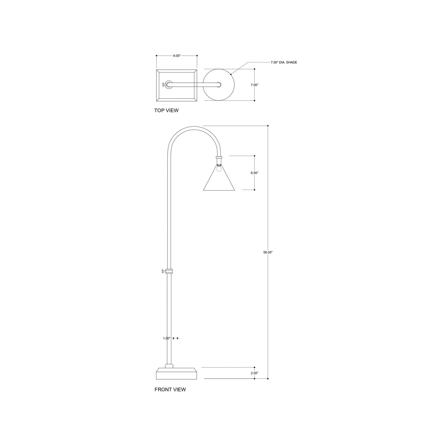Vision Floor Lamp - line drawing.