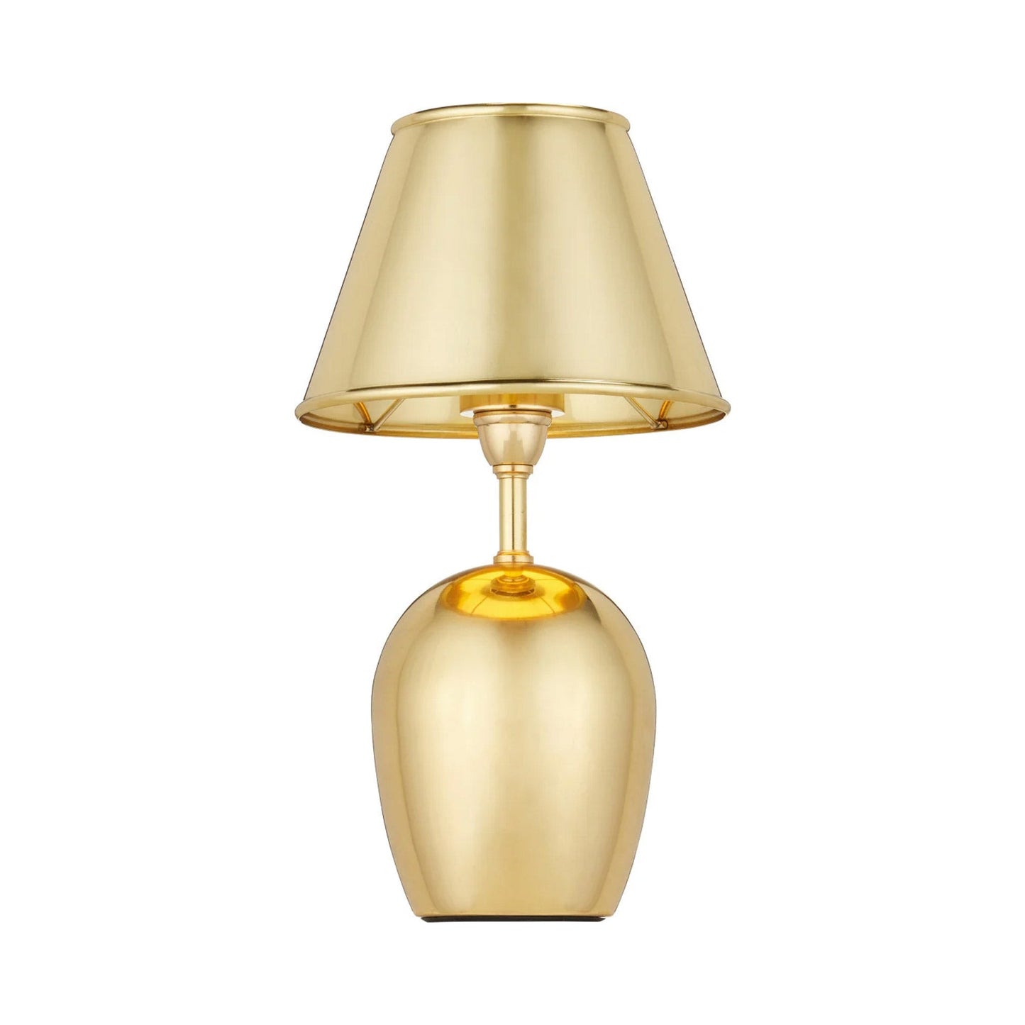 Volley LED Rechargeable Table Lamp in Polished Brass.