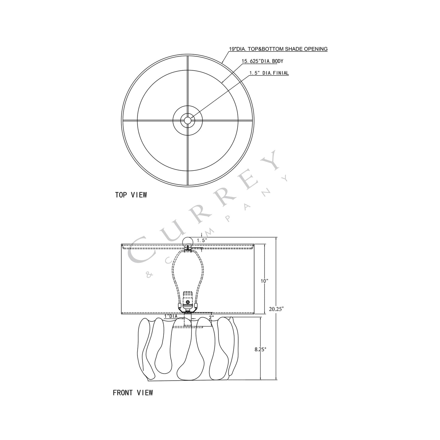 Weststrand Table Lamp - line drawing.