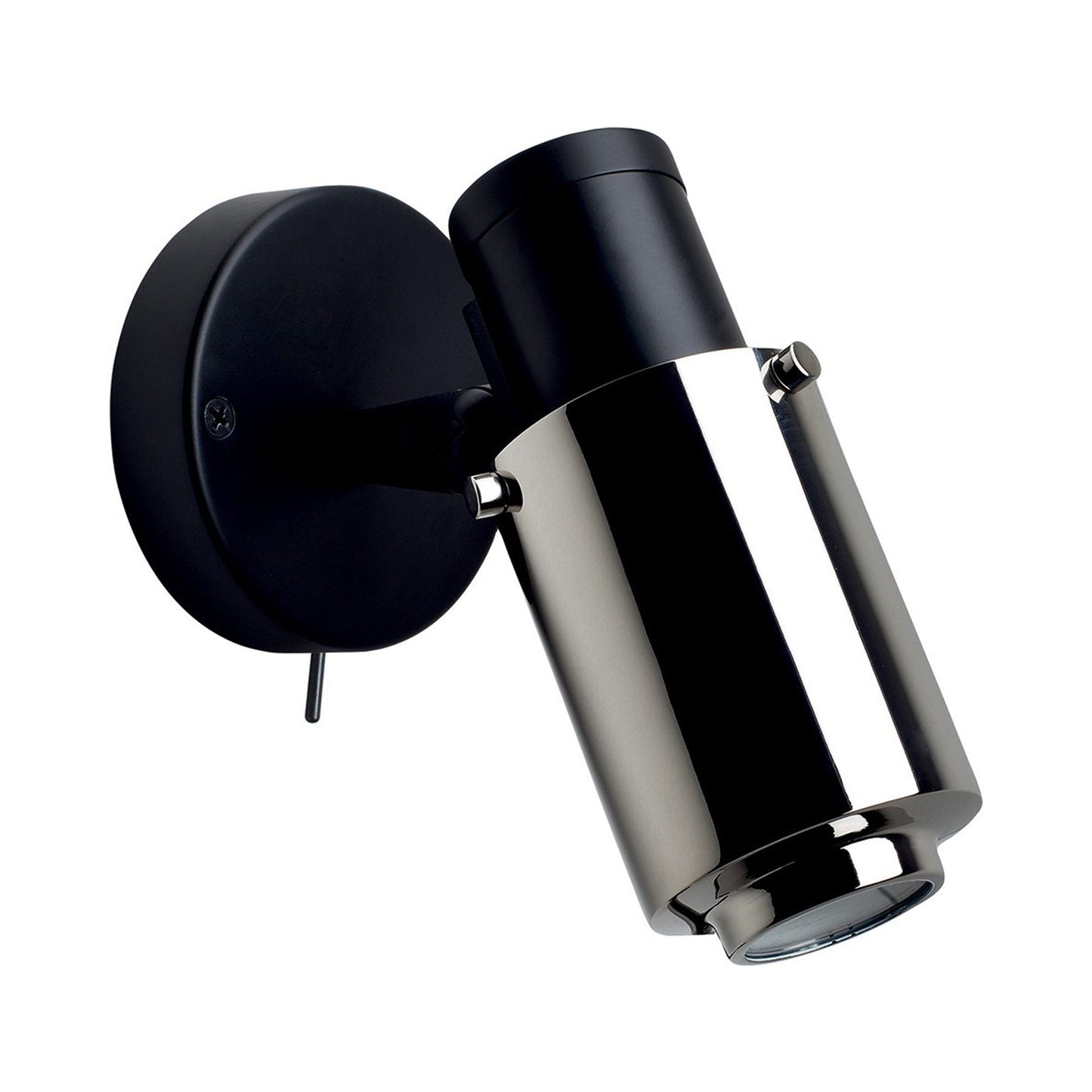 Biny Spot Wall Light in Nickel/Black (Switch On The Base/Without Stick).