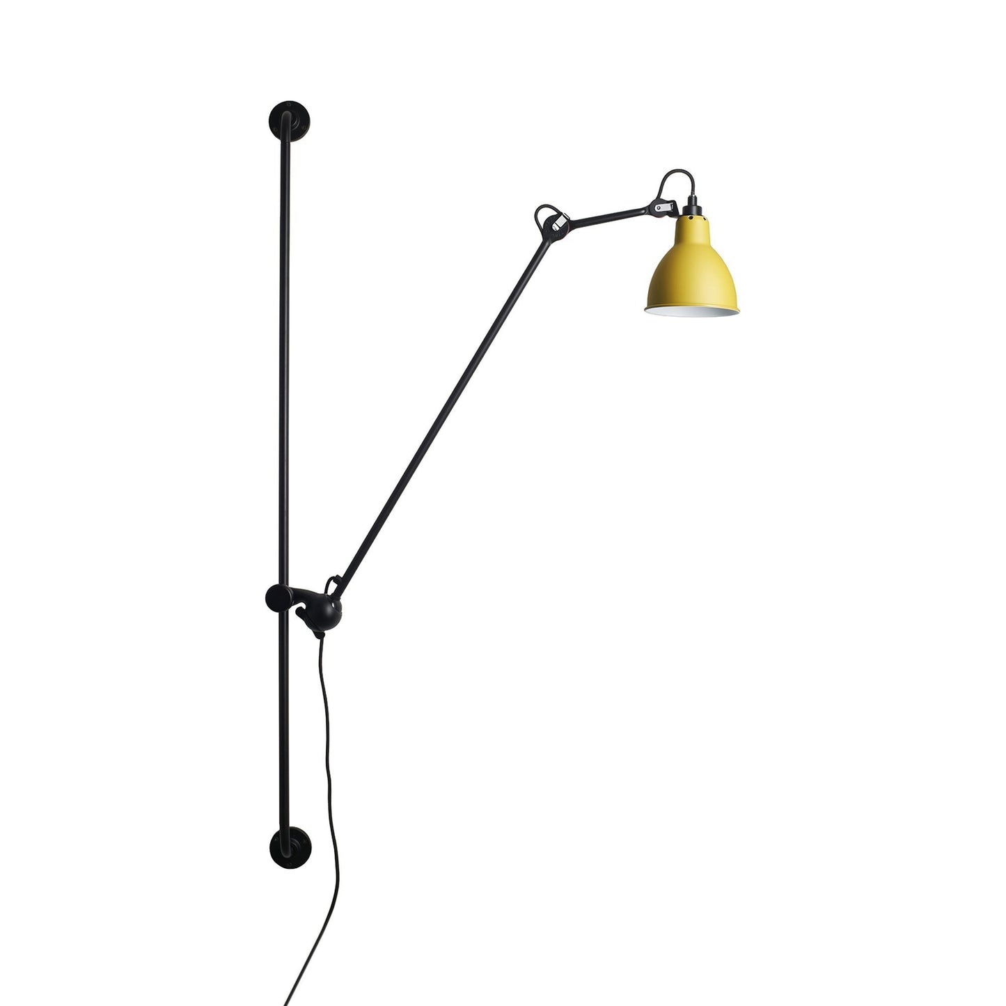 Lampe Gras N°214 Swing Arm Wall Light in Yellow (Round Shade).