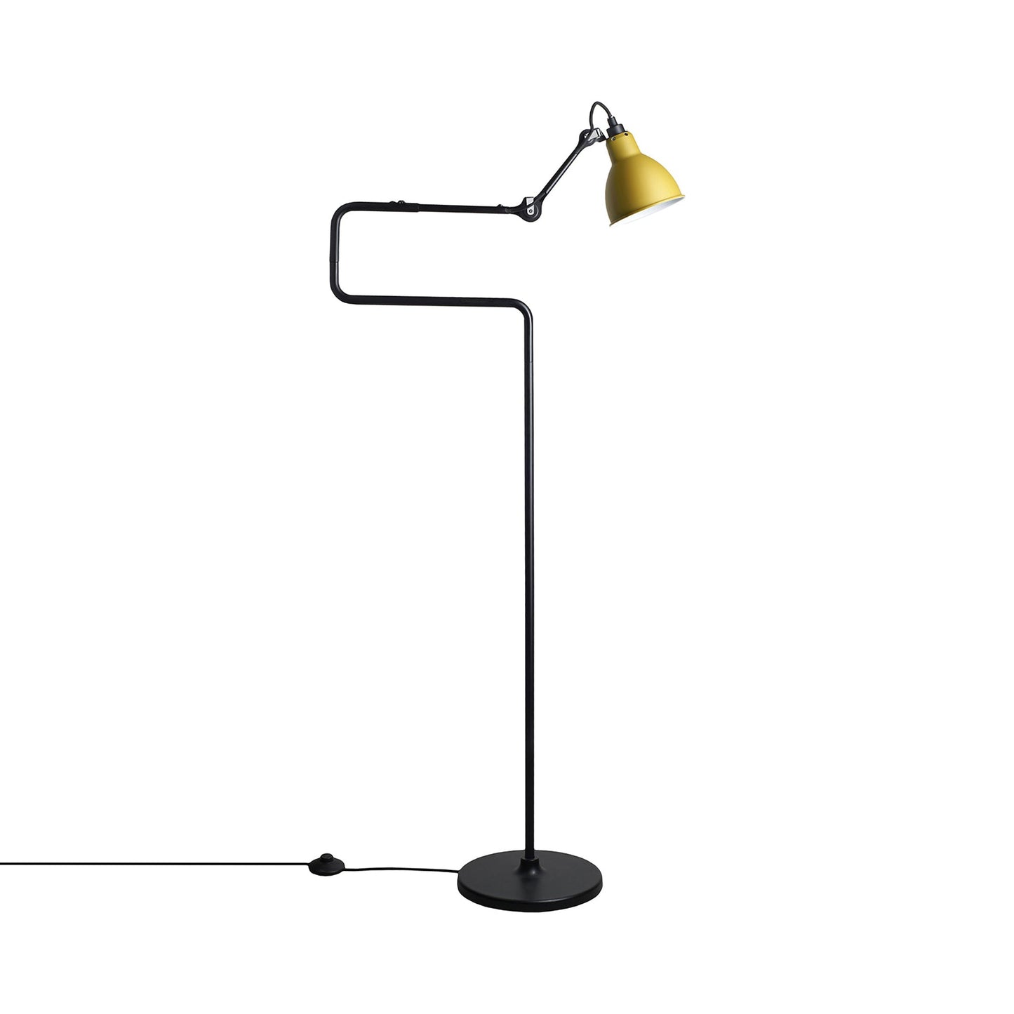 Lampe Gras N°411 Floor Lamp in Yellow (Round Shade).
