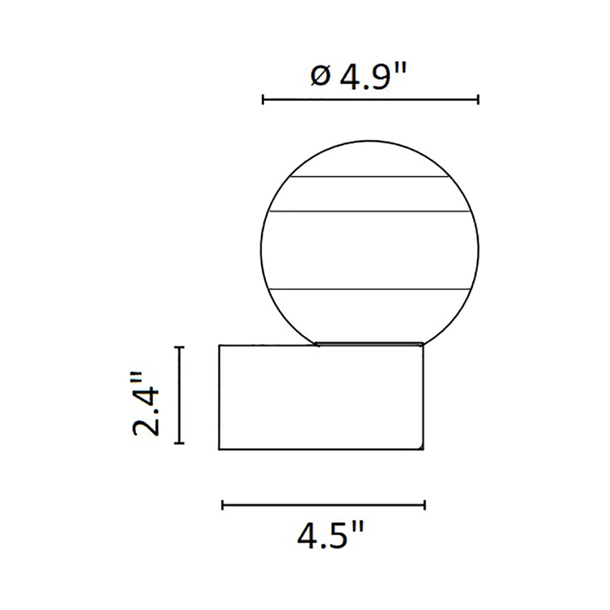 Dipping Light A1 LED Wall Light - line drawing.