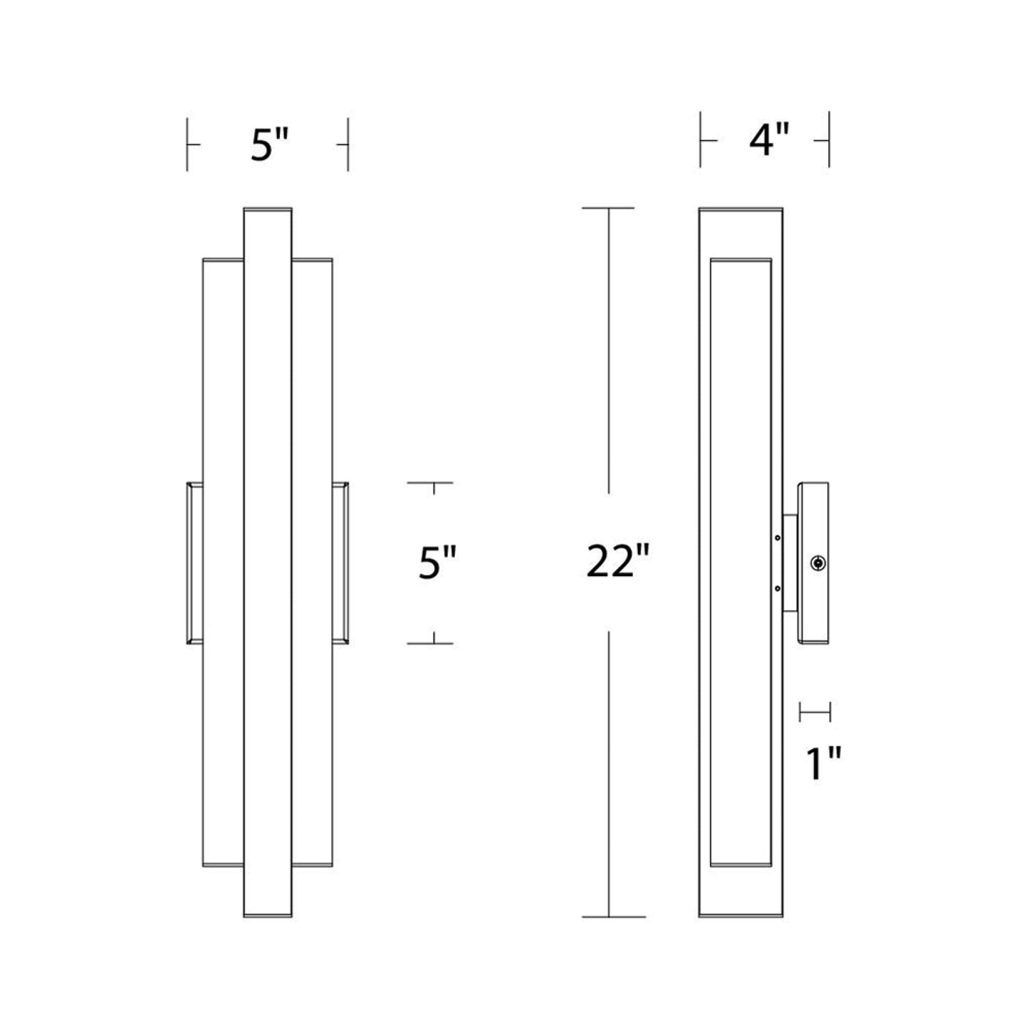 Arrow Outdoor LED Wall Light - line drawing.
