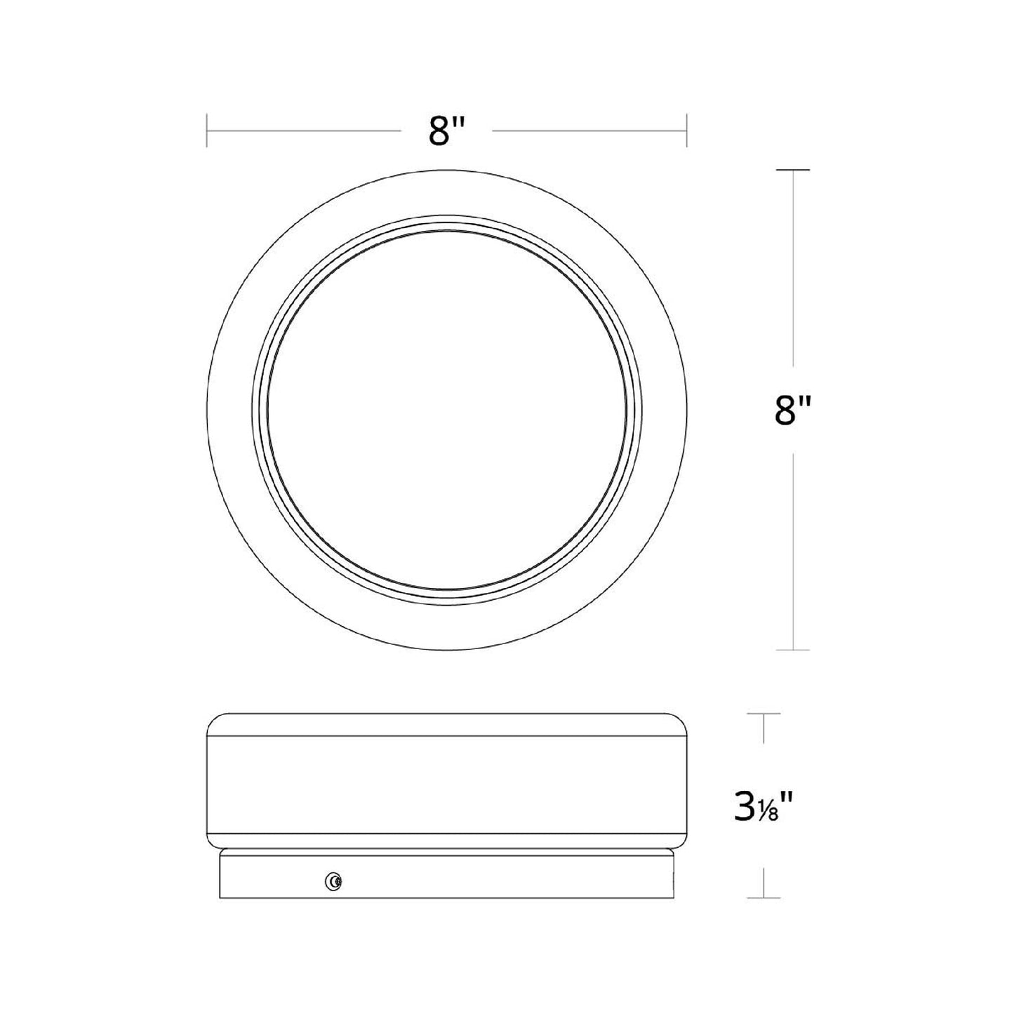 Bonham LED Flush Mount Ceiling Light - line drawing.