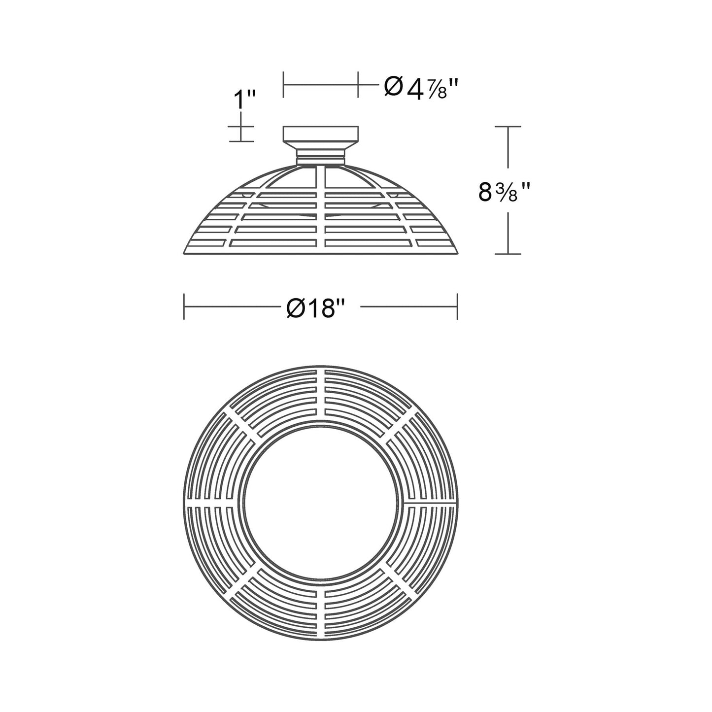 Colander Outdoor LED Flush Mount Ceiling Light - line drawing.
