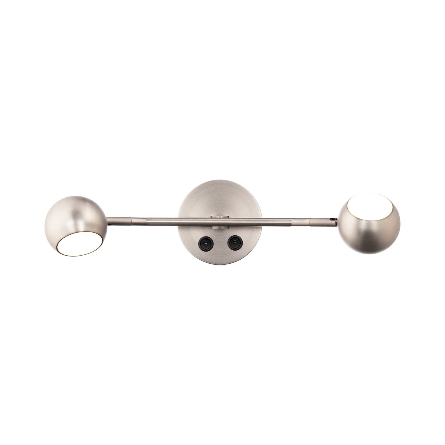 Duplex LED Bed Task Light in Brushed Nickel.