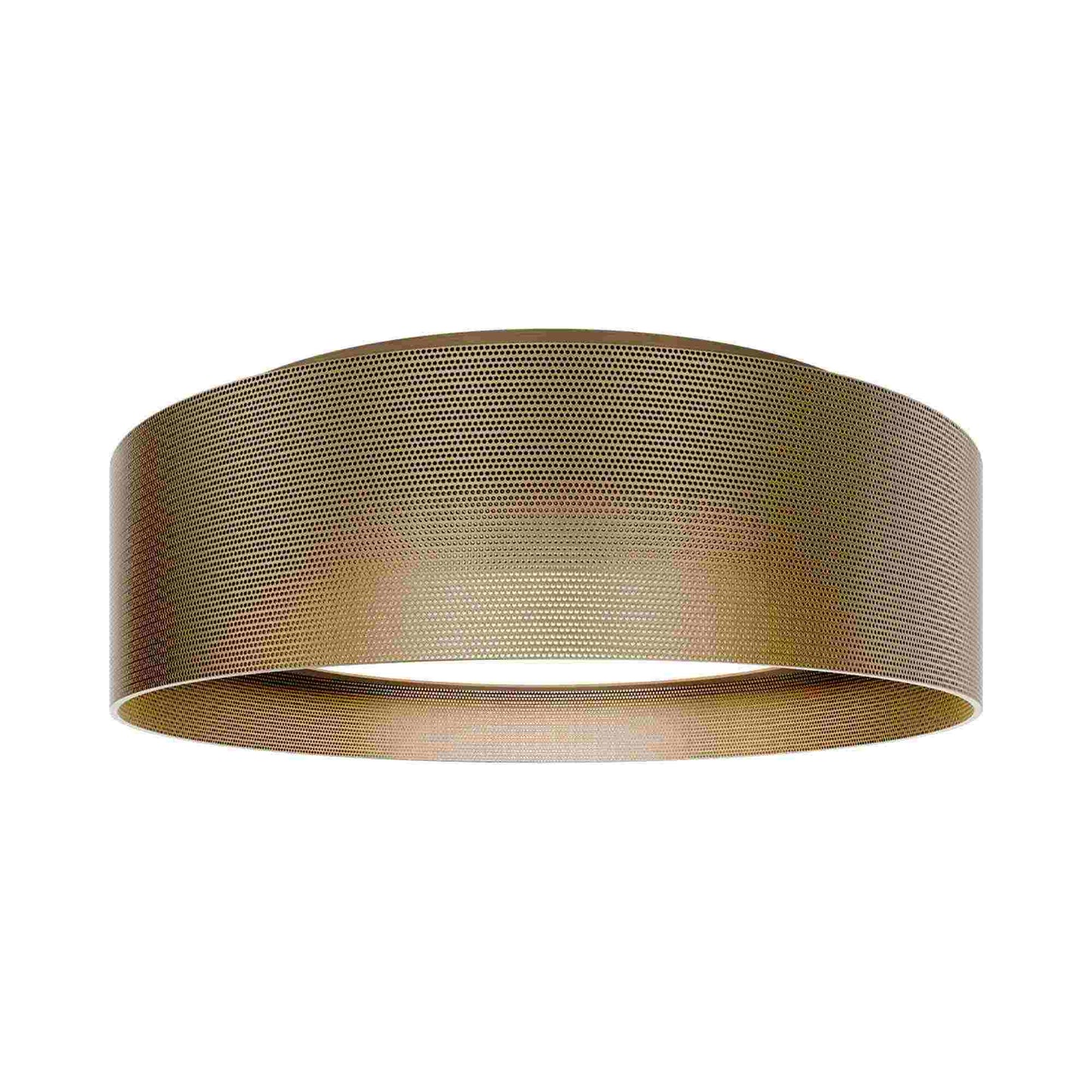 Grille LED Flush Mount Ceiling Light in Aged Brass (Large).