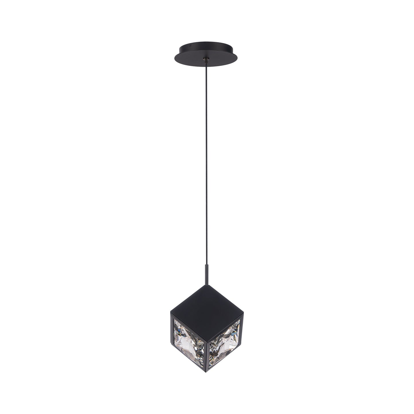 Ice Cube LED Mini Pendant Light in Black.