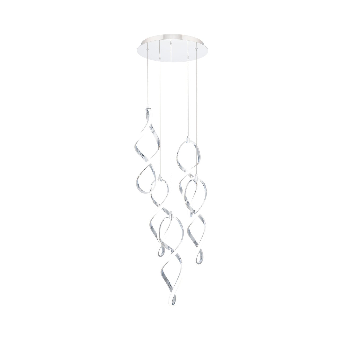 Interlace LED Chandelier in Chrome/Round (5-Light).