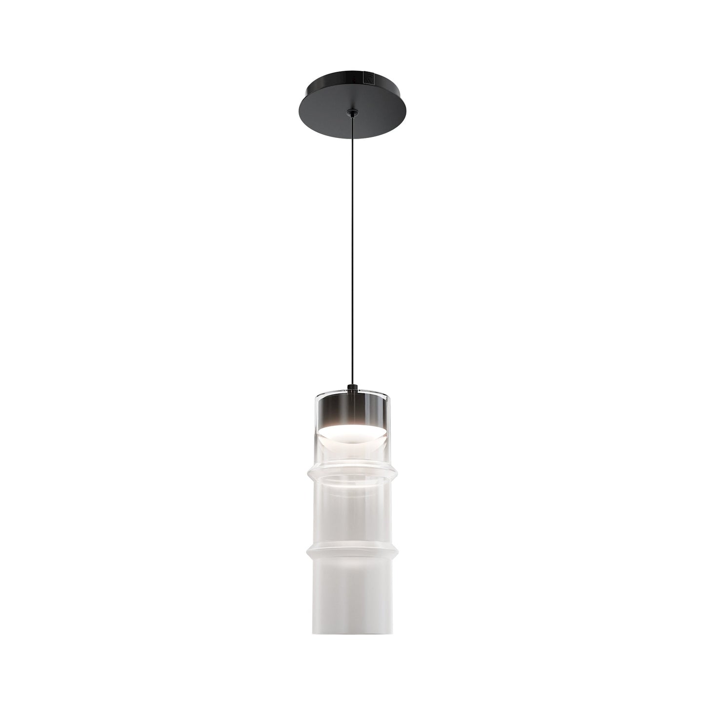 Kanister LED Pendant Light (White Glass).