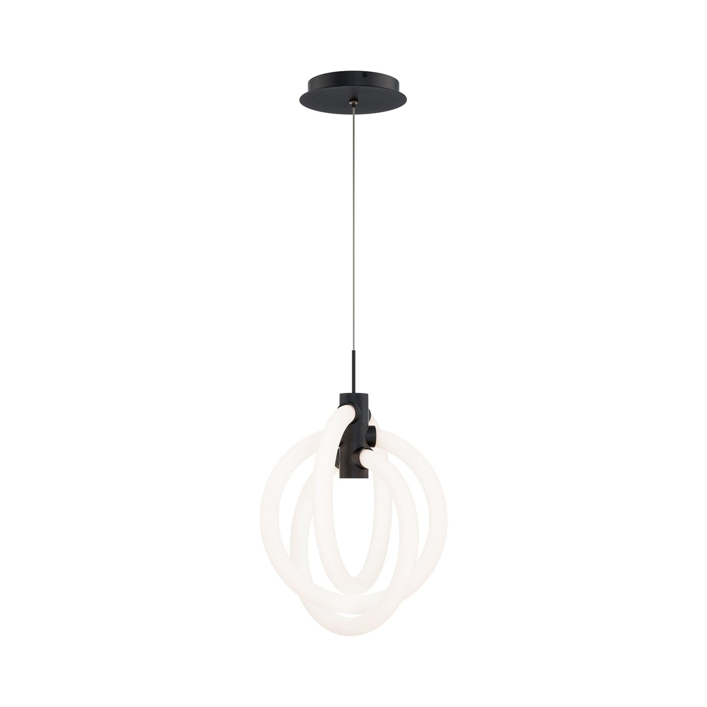 Knot LED Pendant Light in Black.