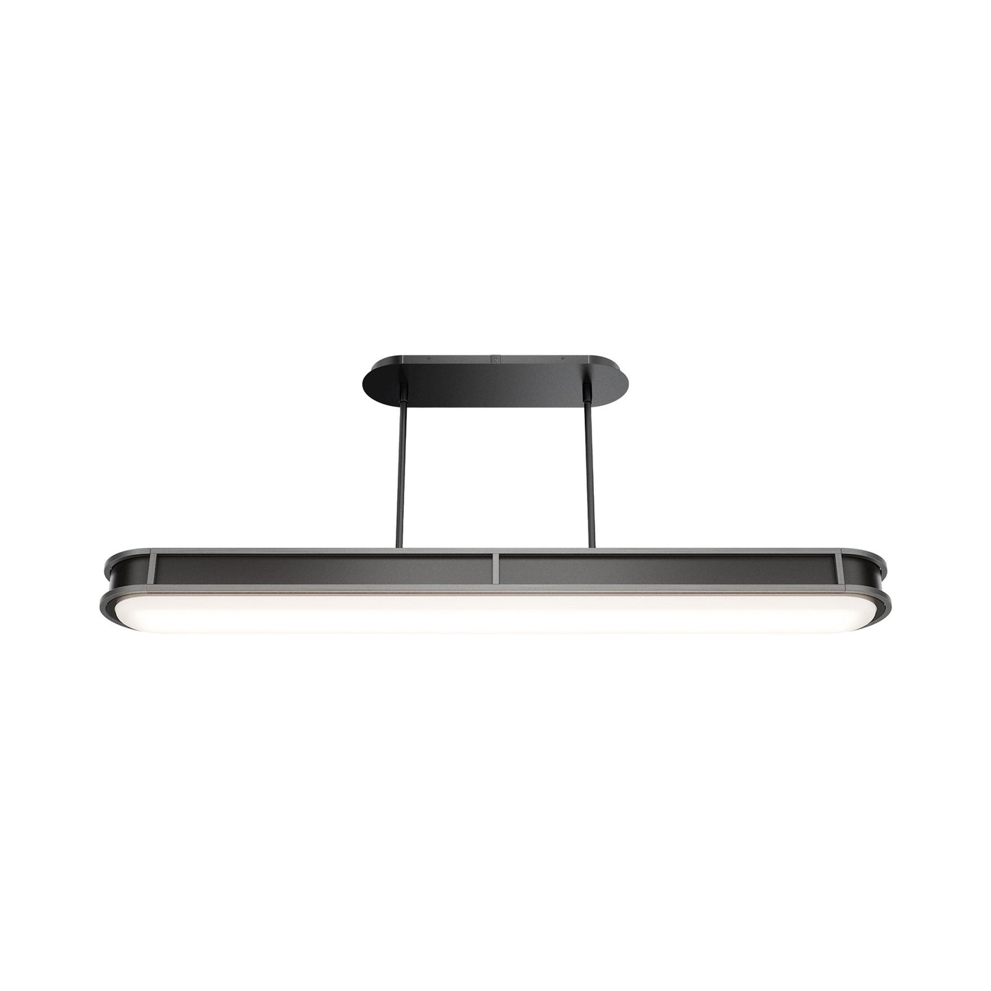 Longboard Linear LED Pendant Light in Brushed Nickel.