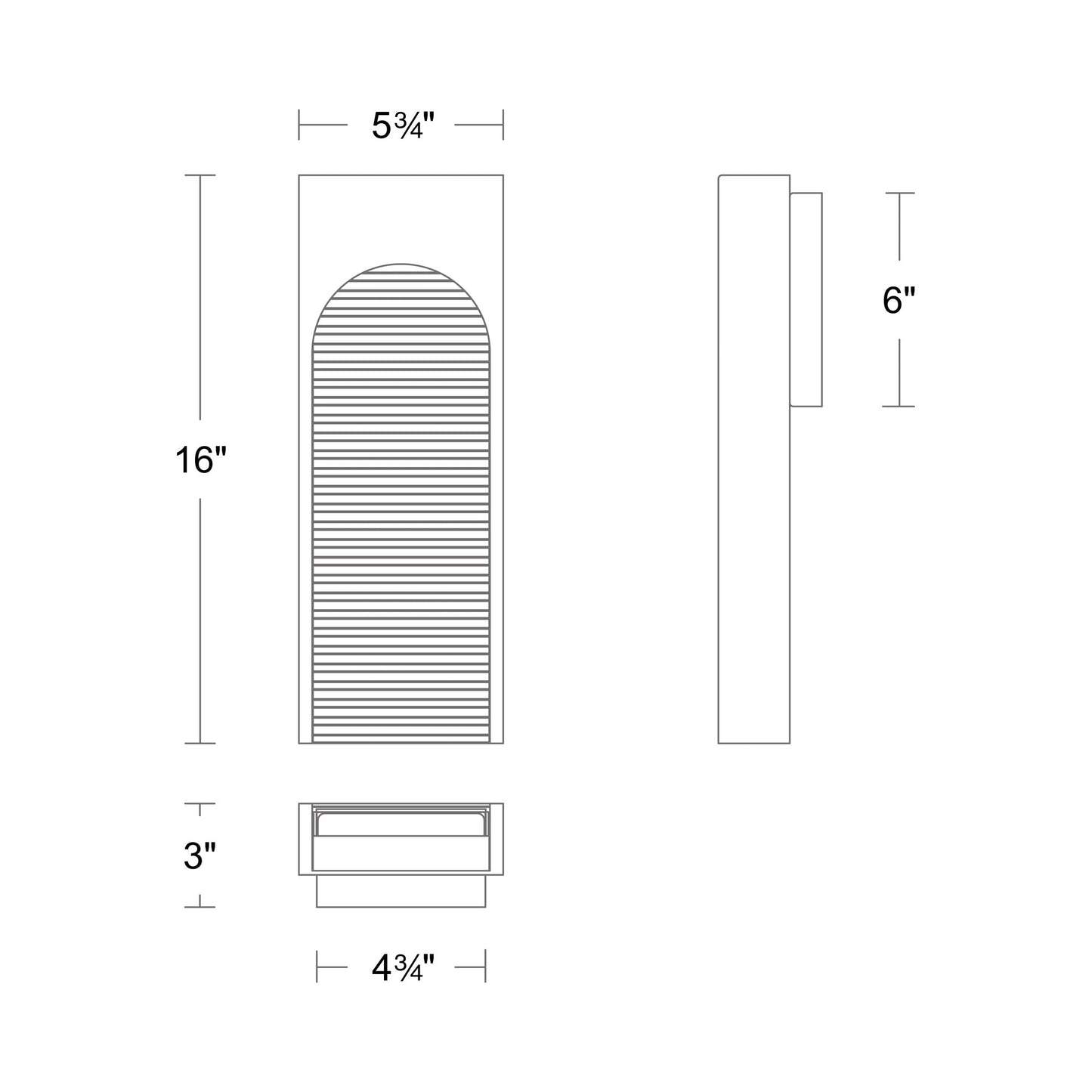 Orlene Outdoor LED Wall Light - line drawing.