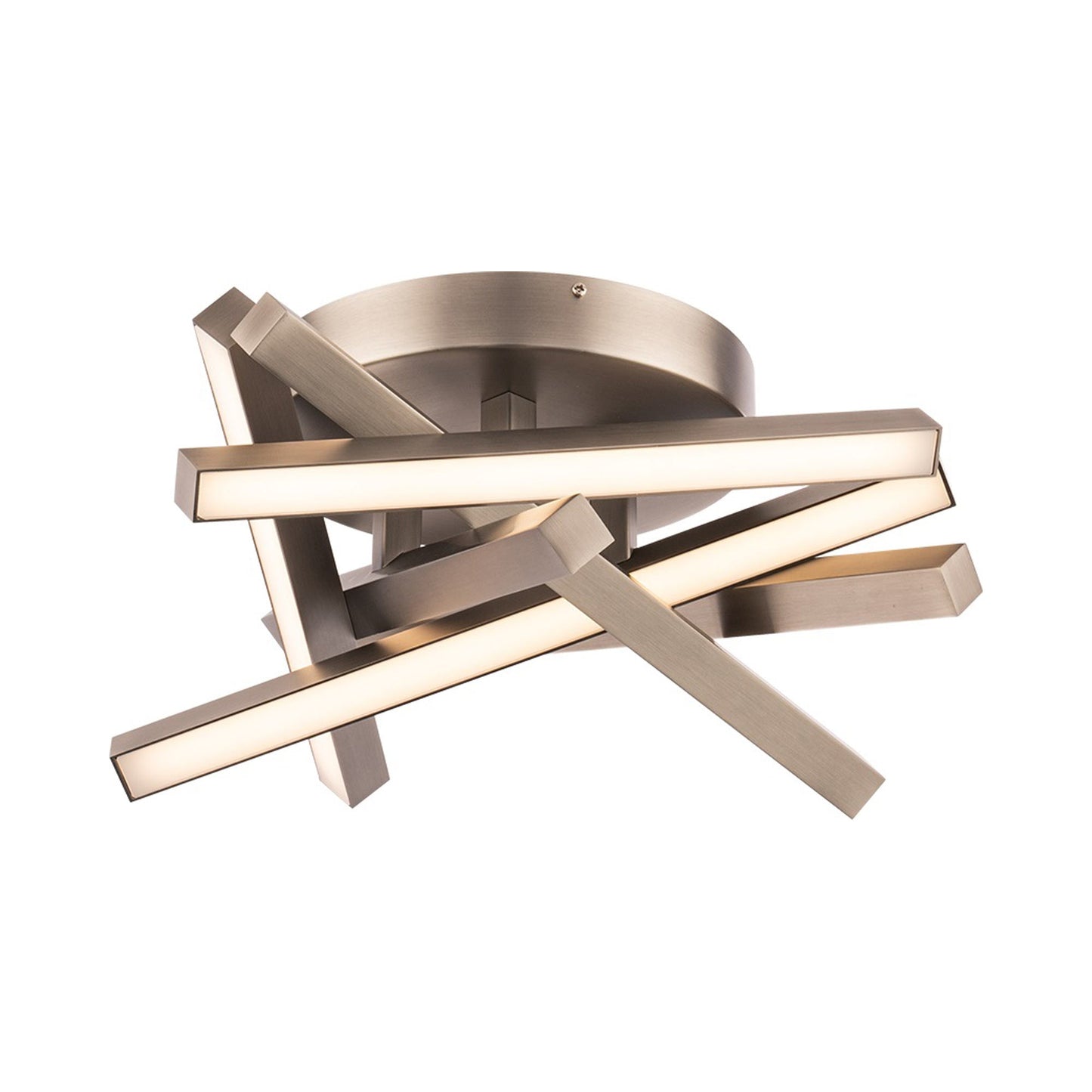 PARALLAX LED Flush Mount Ceiling Light in Brushed Nickel.