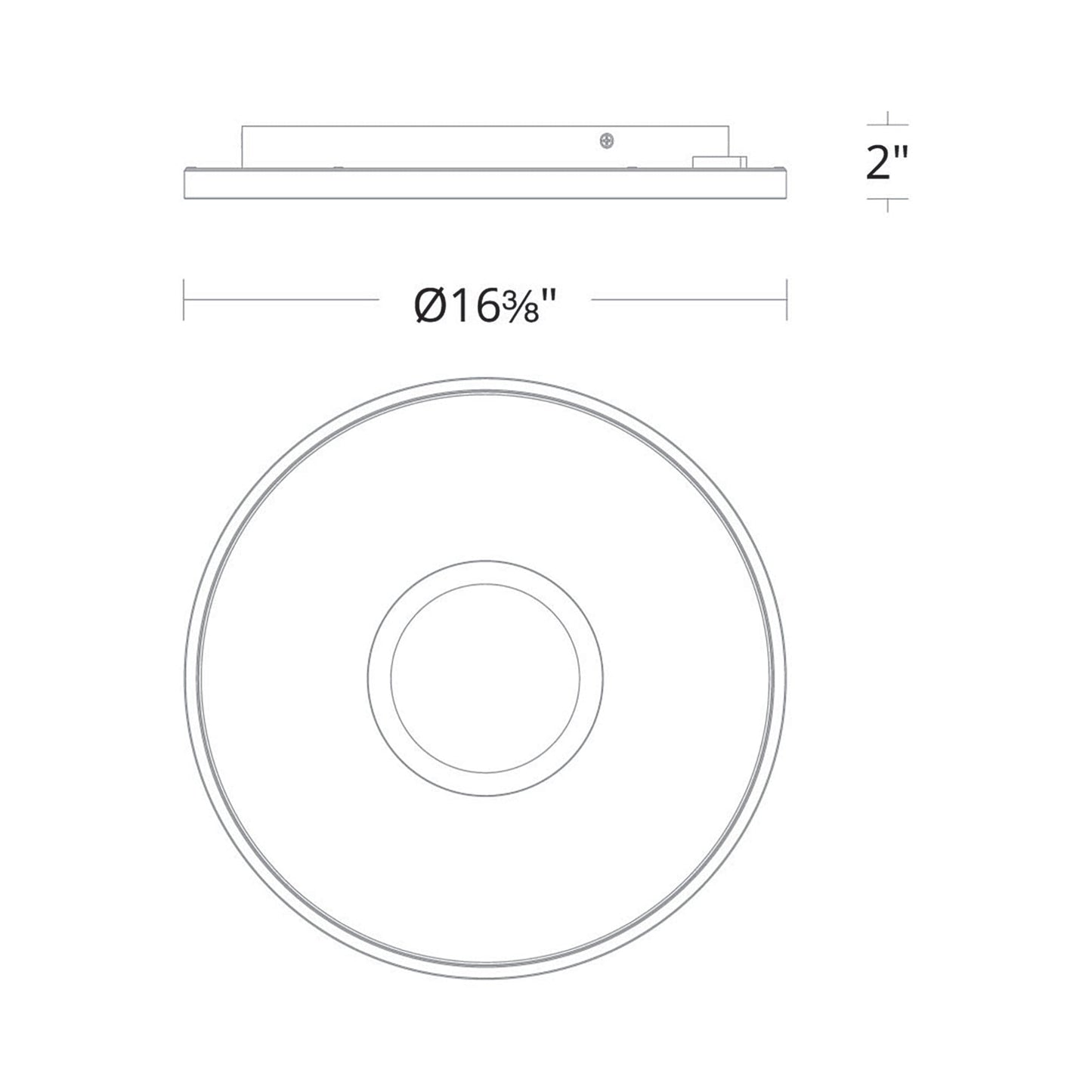 Pinpoint Round LED Flush Mount Ceiling Light - line drawing.