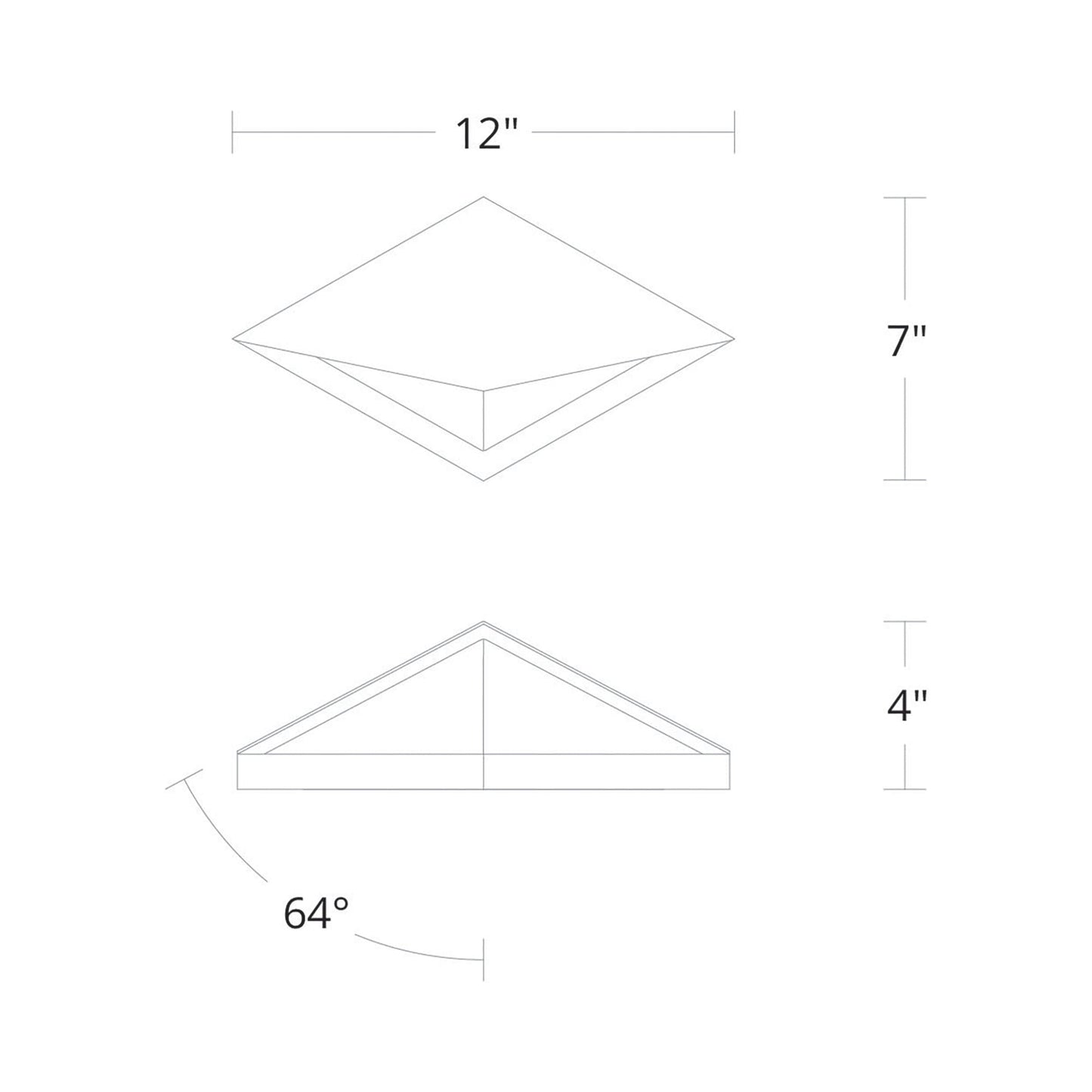 Pique Outdoor LED Wall Light - line drawing.