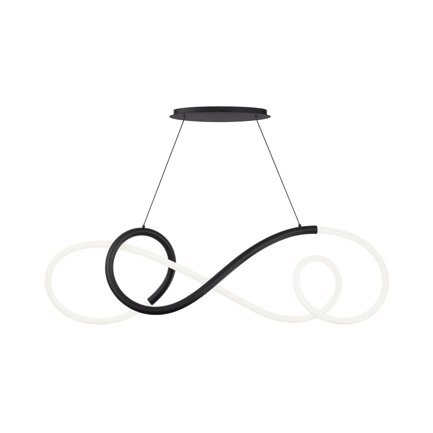 Solo LED Pendant Light in Black (48-Inch).