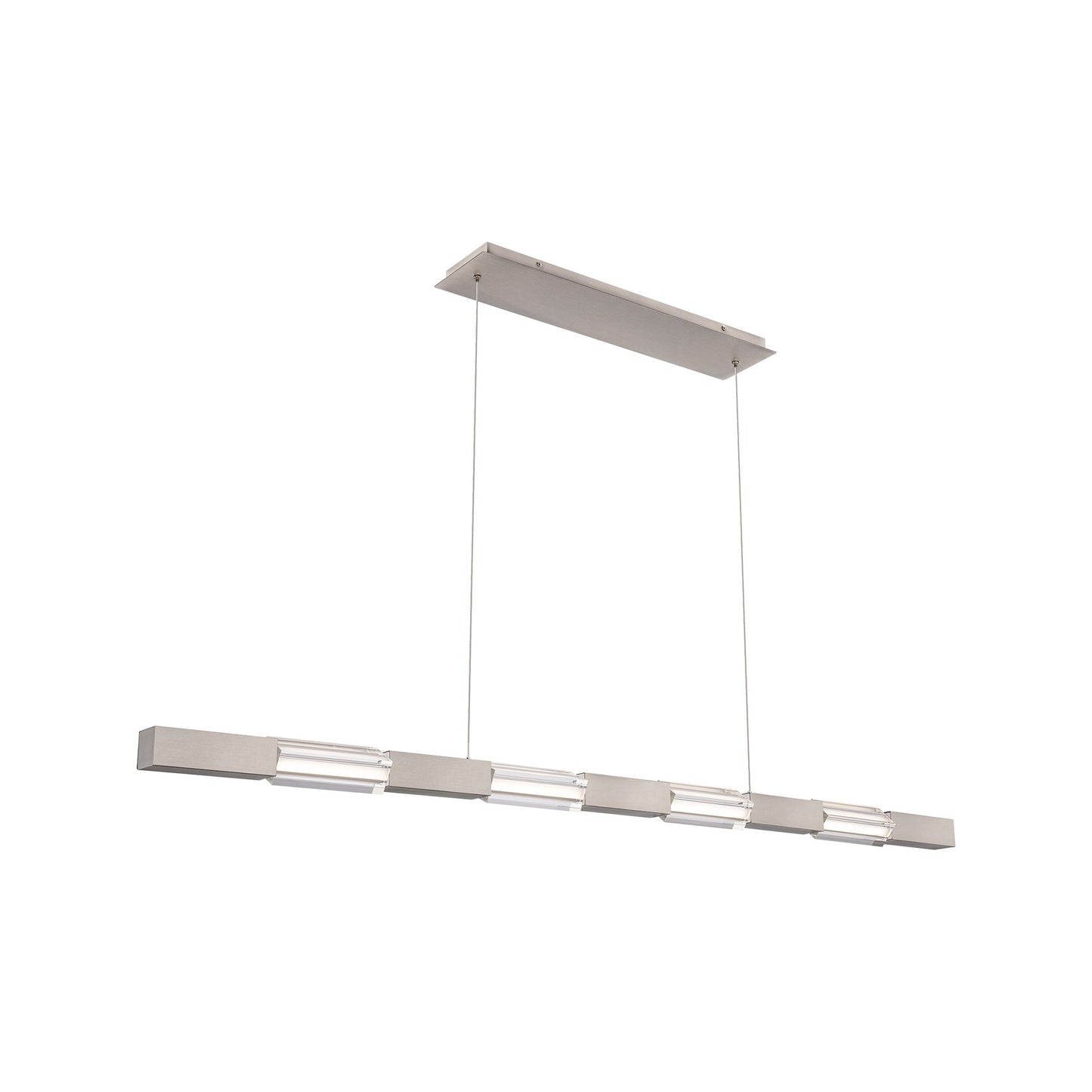 Super Star Linear LED Pendant Light in Brushed Nickel (60-Inch).