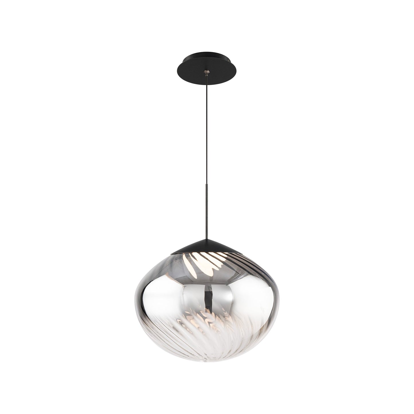 Swayzey LED Pendant Light in Smoke Glass (13.88-Inch).