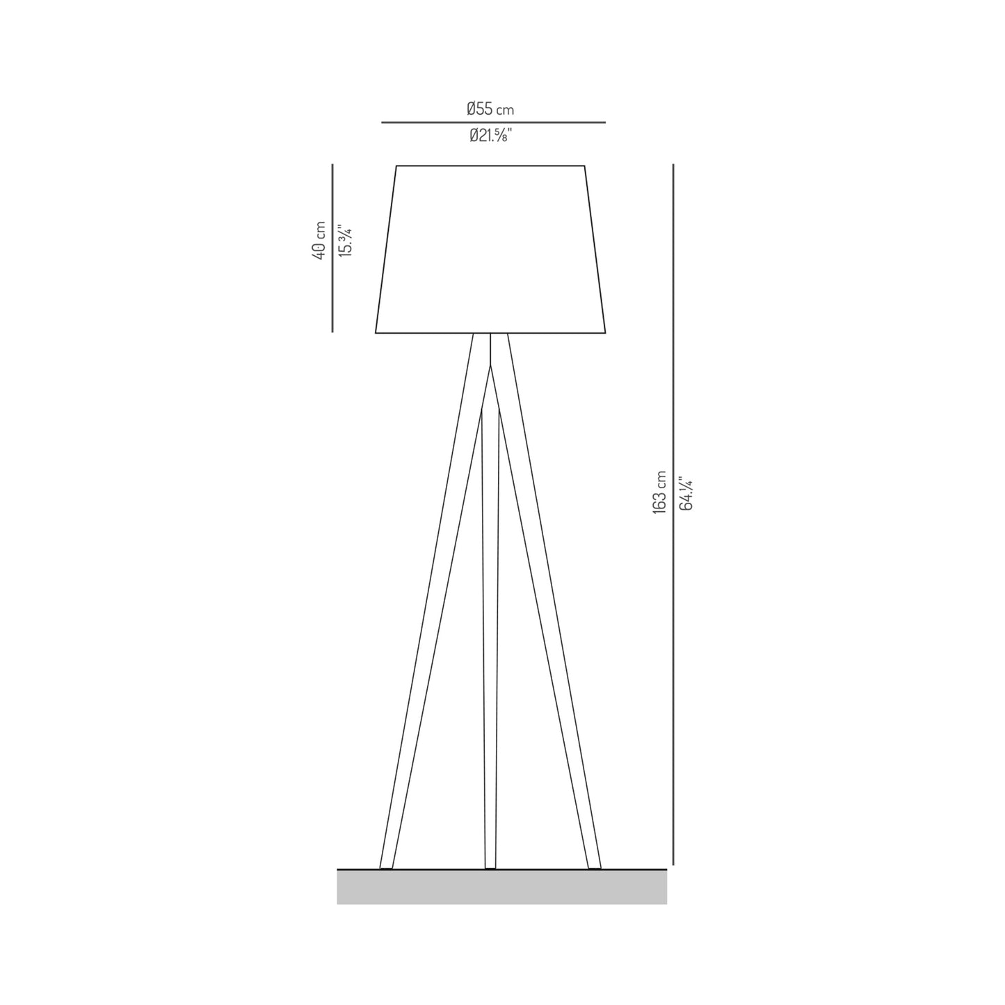 June Floor Lamp - line drawing.