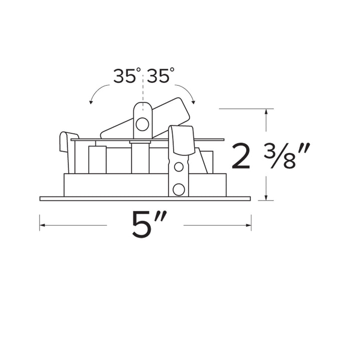 Pex™ 4" Square Adjustable Phenolic Baffle - line drawing.