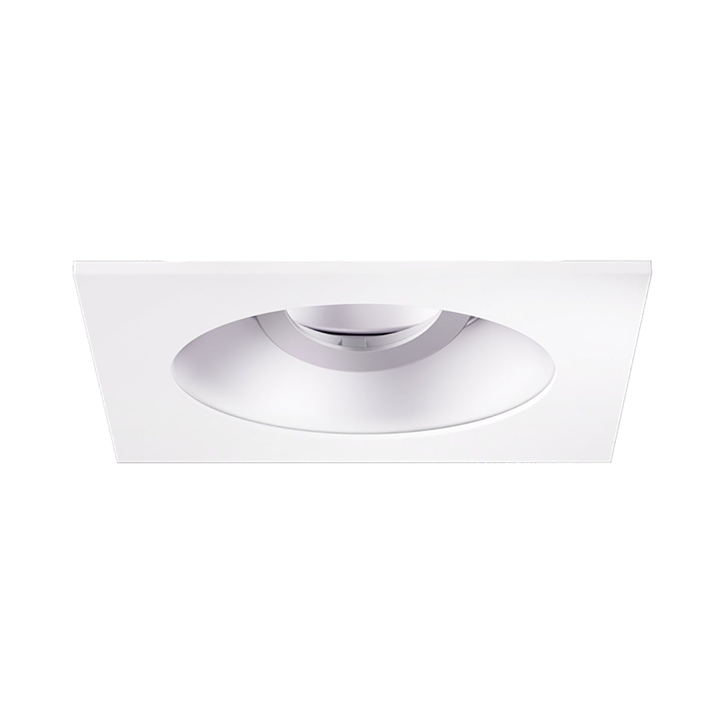 Pex™ 4" Square/Round Adjustable Reflector in Haze with White Trim.