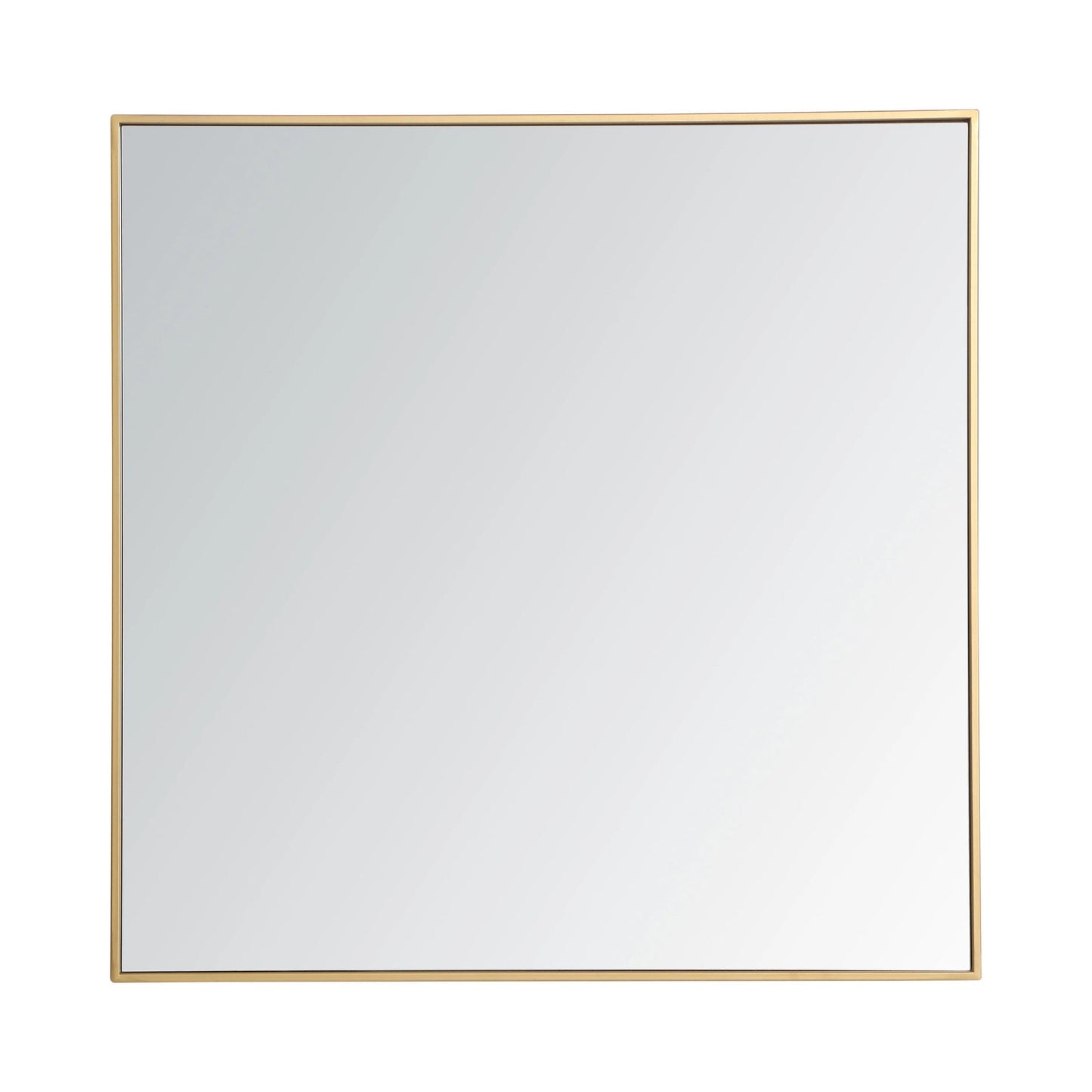 Elegant Square Framed Mirror in Brass.