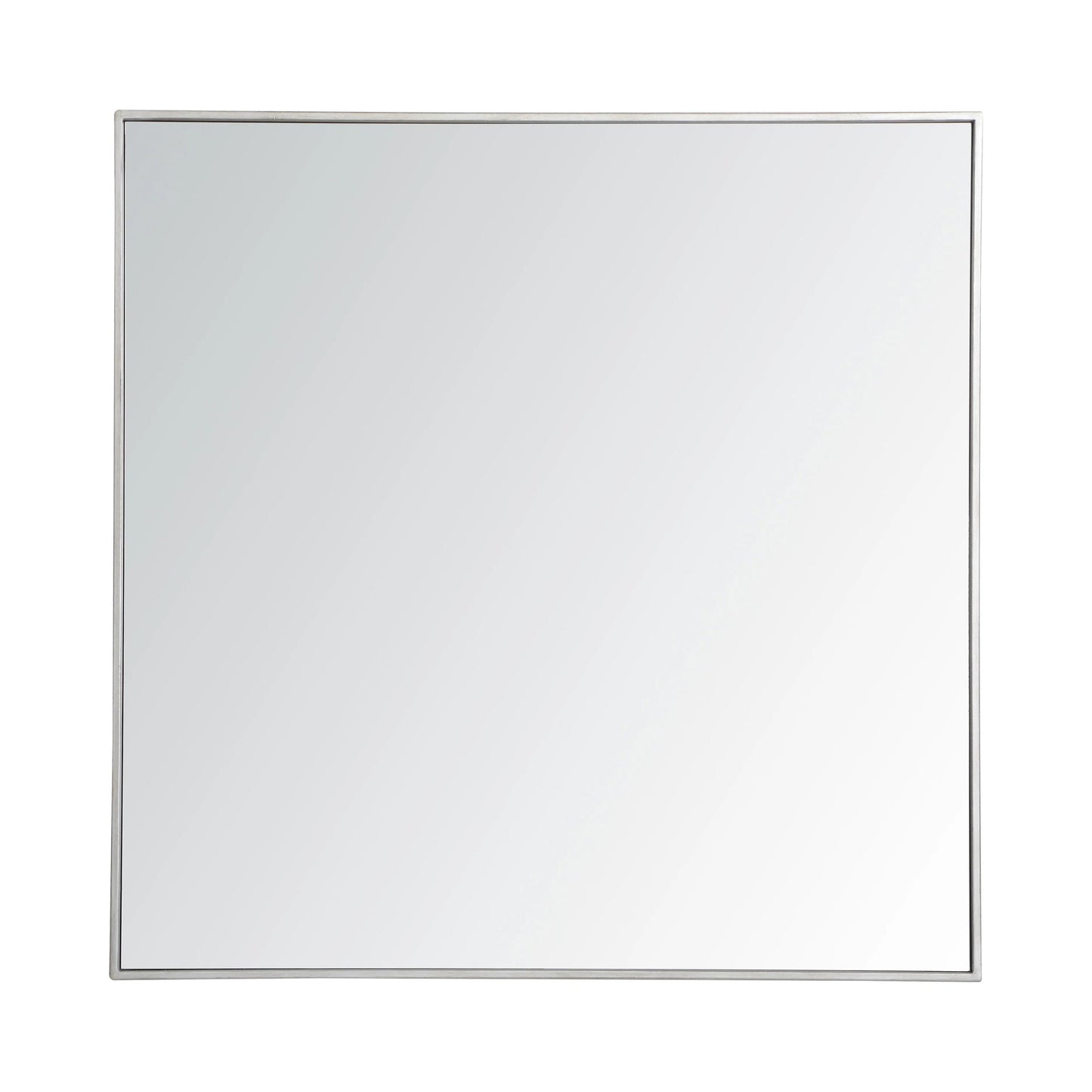 Elegant Square Framed Mirror in Silver.
