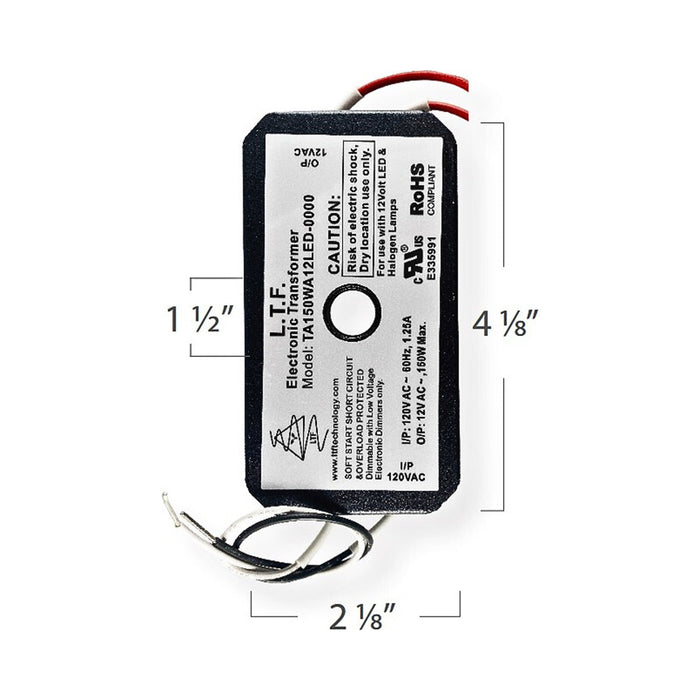 Emeryallen 12V No Load Electronic Power Supply LED Driver - line drawing.