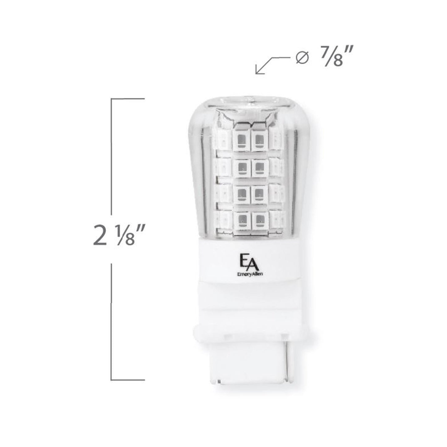 Emeryallen Amber S8 Wedge Base 12V Mini LED Bulb - line drawing.