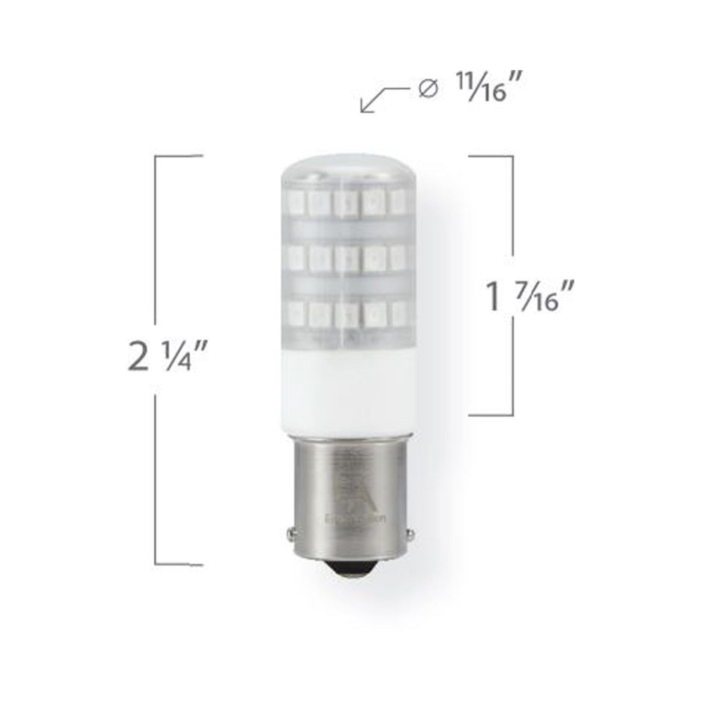 Emeryallen Amber Single Contact Bayonet Base 12V Mini LED Bulb - line drawing.