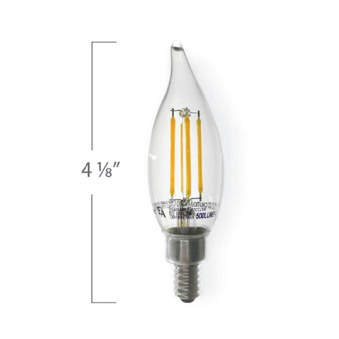 Emeryallen Candle Shaped C10 120V Mini LED Bulb - line drawing.