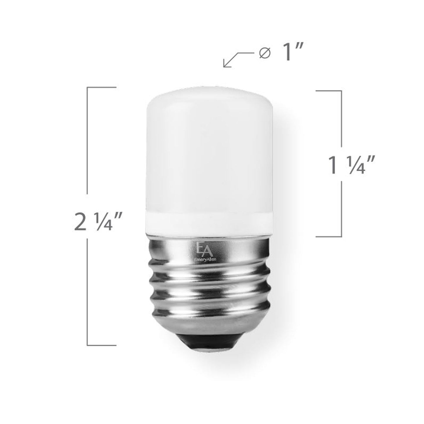 Emeryallen E26 Squatty Base DTW Mini LED Bulb - line drawing.