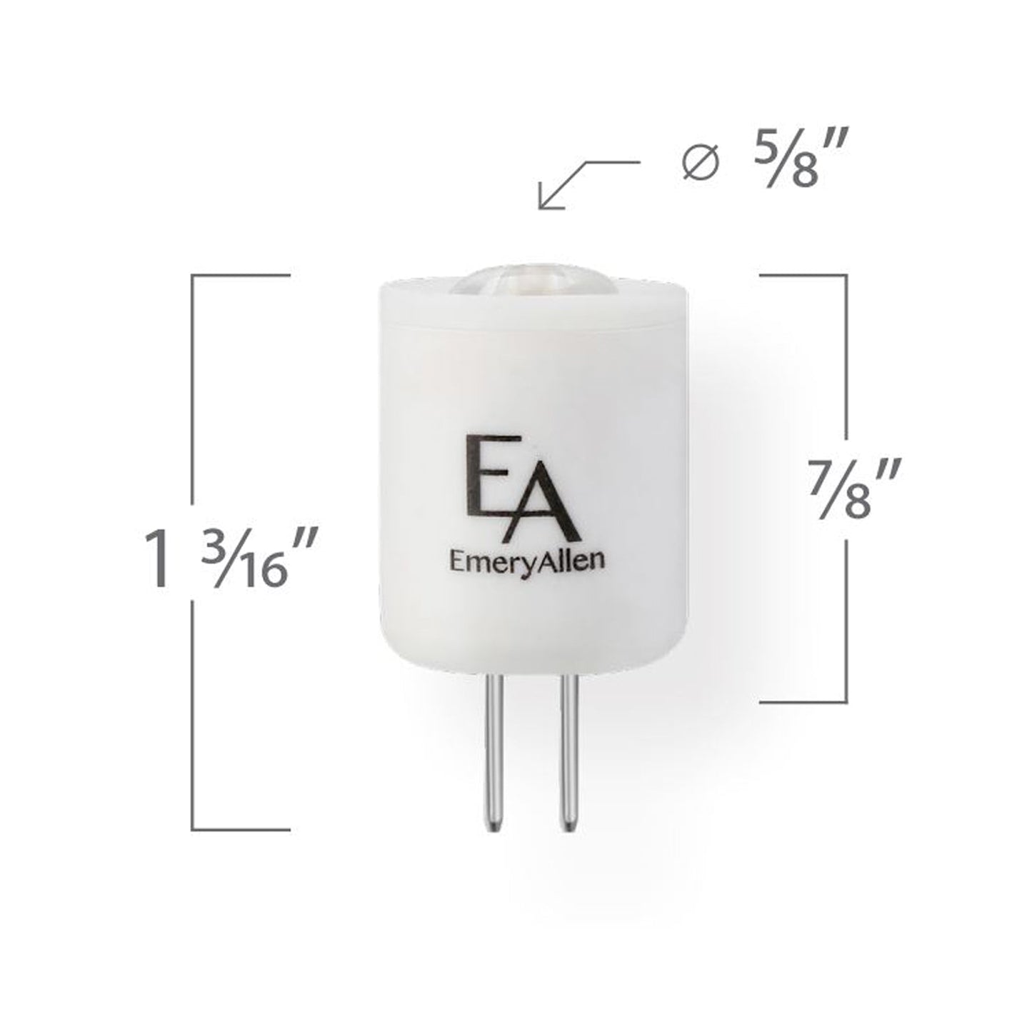 Emeryallen G4 Bi Pin Base 12V Single Point Mini LED Bulb - line drawing.