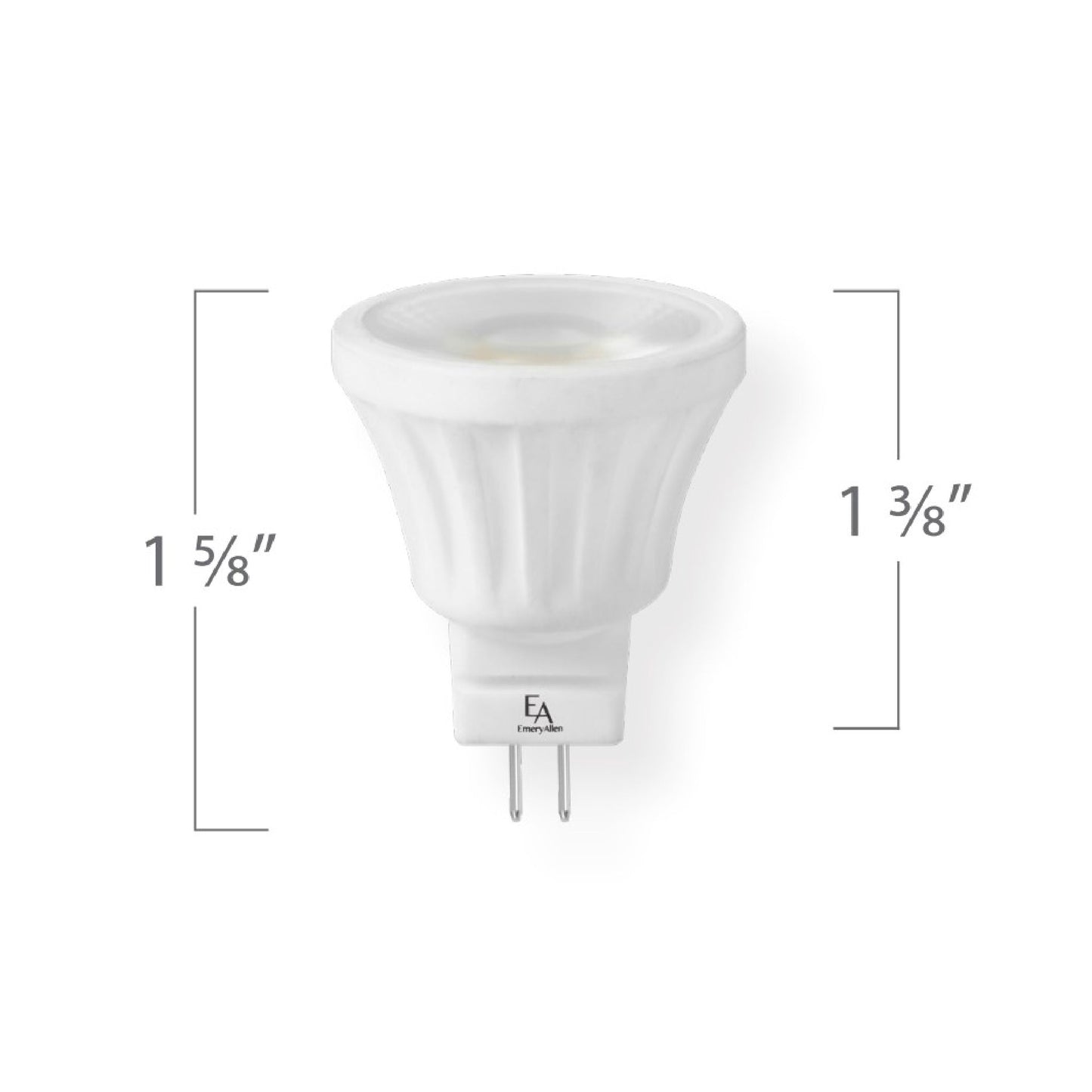 Emeryallen Mr11 Gu4 Base 12V Amber Mini LED Bulb - line drawing.