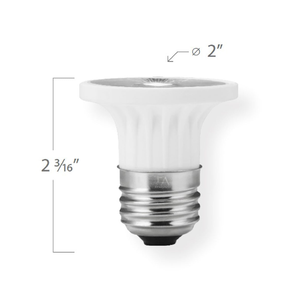 Emeryallen PAR16 E26 Squatty Base 120V Amber Mini LED Bulb - line drawing.
