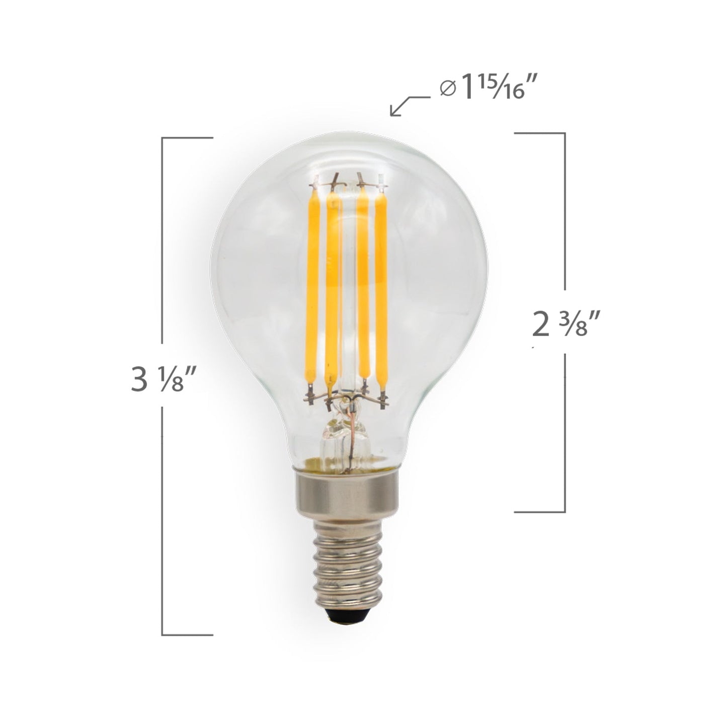 Emeryallen G14 Globe Shaped E12 Base 120V LED Bulb - line drawing.