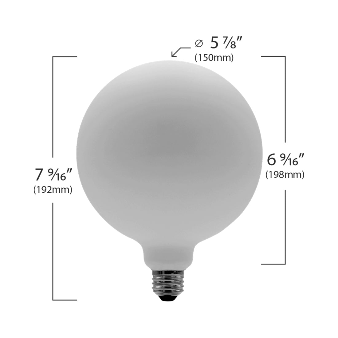 Emeryallen G50 Globe Shaped E26 Base 120V LED Bulb - line drawing.