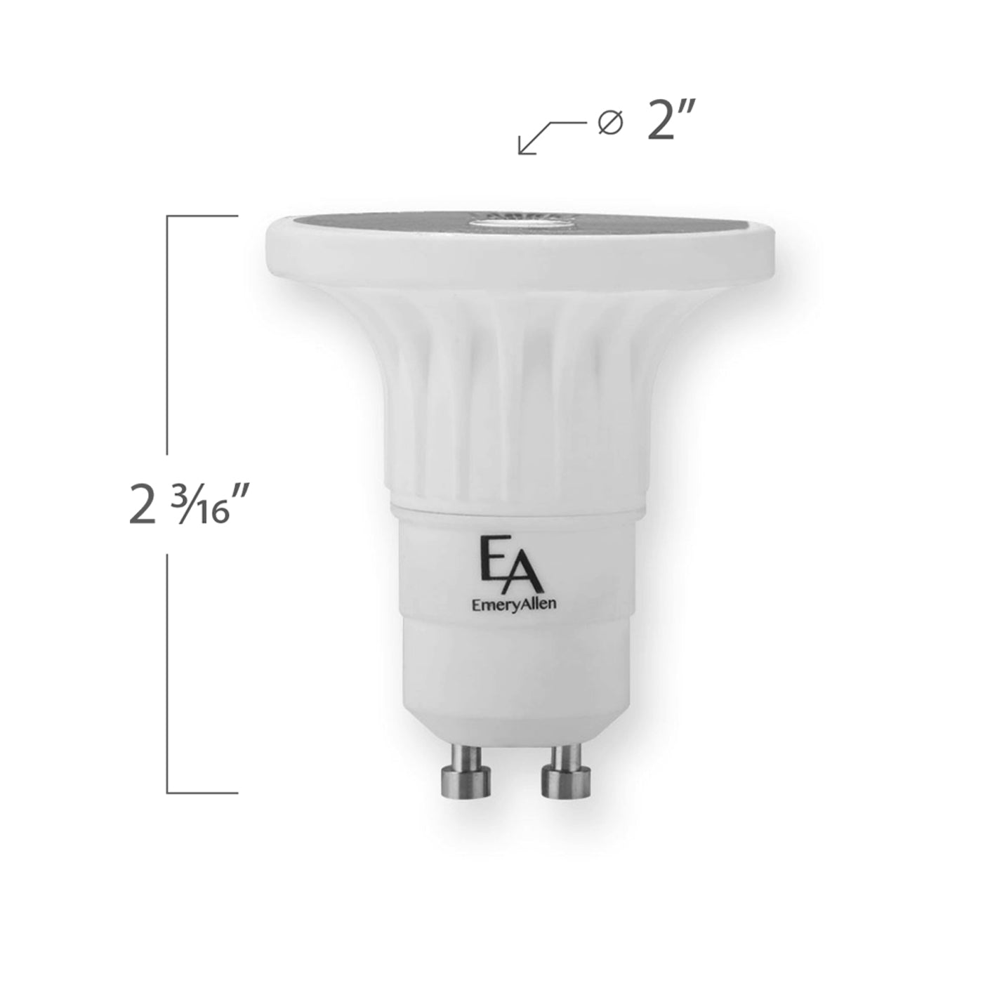 Emeryallen GU10 Base 120V LED Bulb - line drawing.