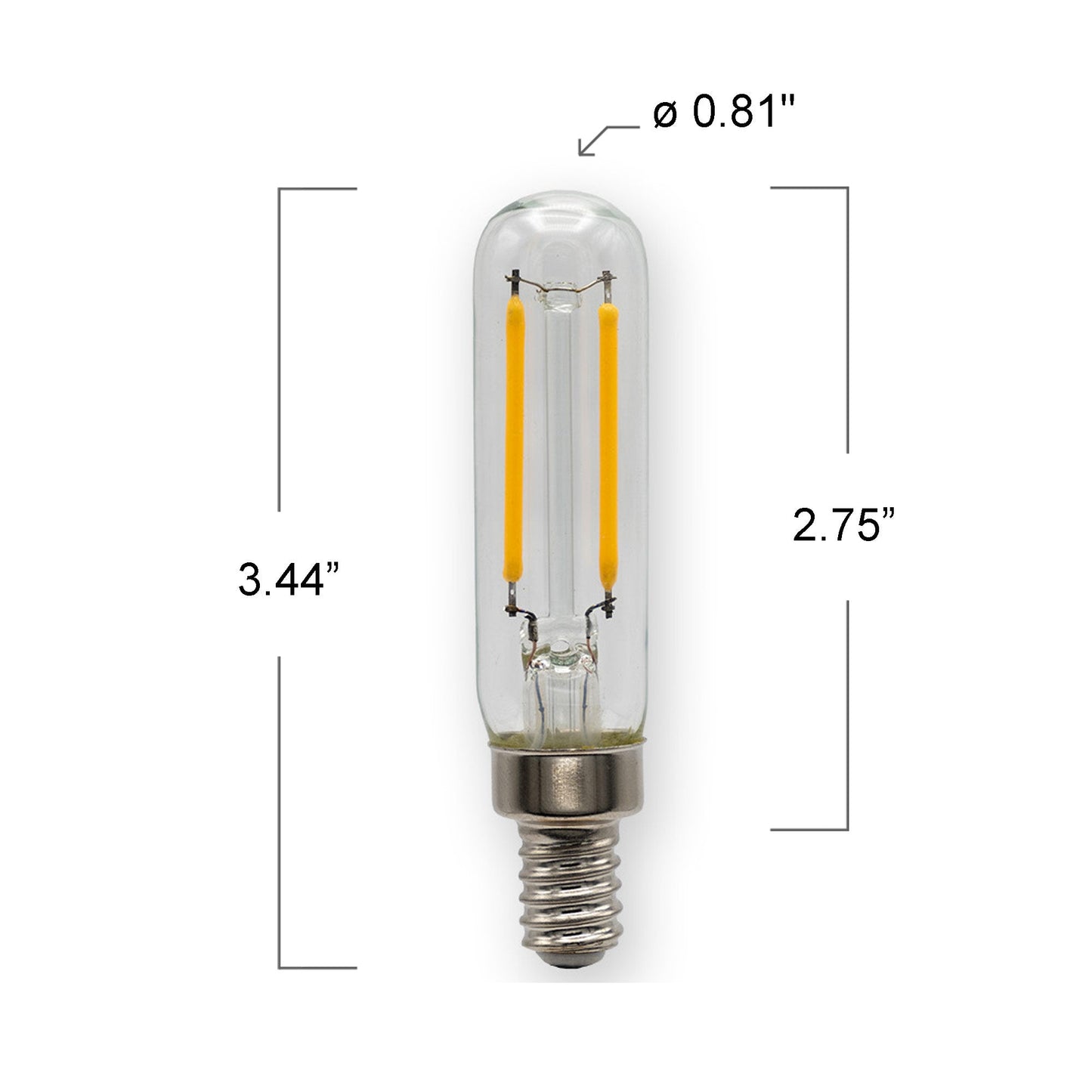 Emeryallen T6 E12 Base 120V LED Bulb - line drawing.