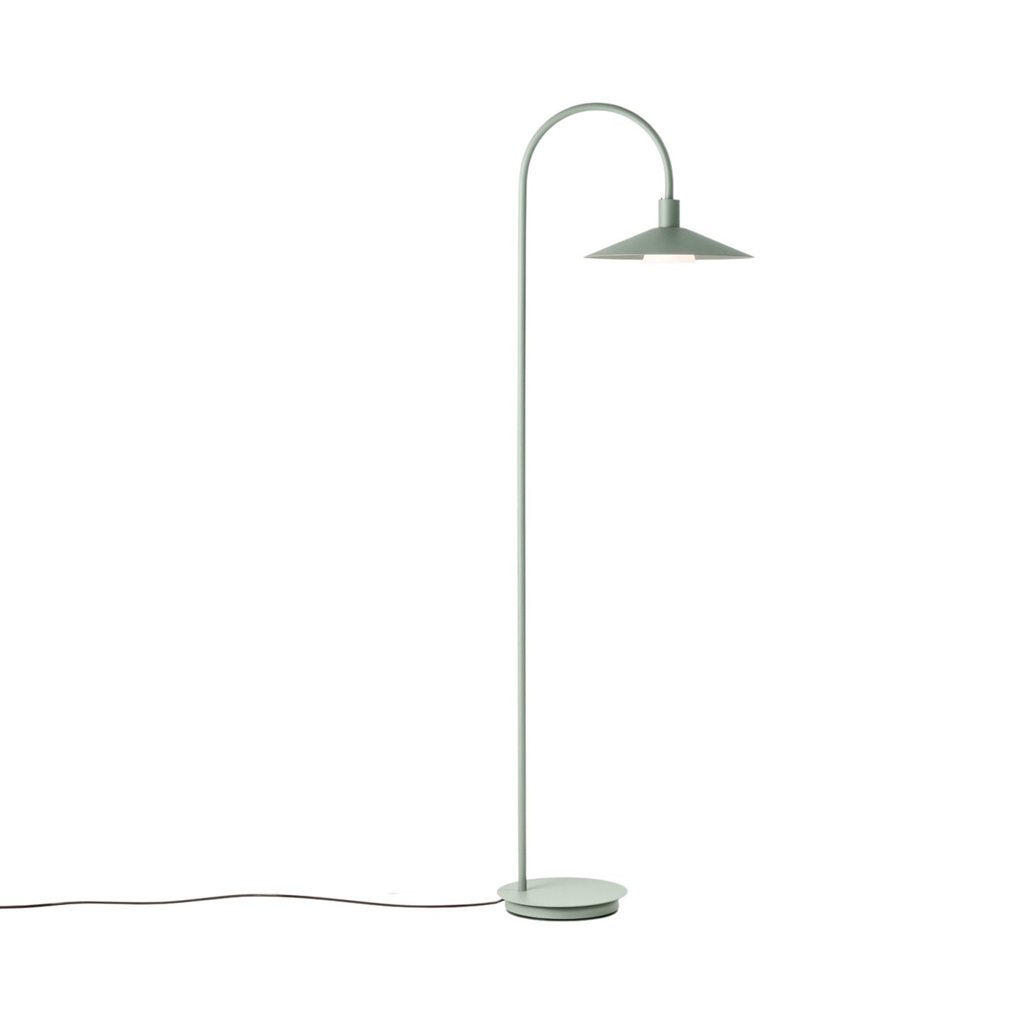 Belt LED Floor Lamp in Pale Green (With Glass Shade).
