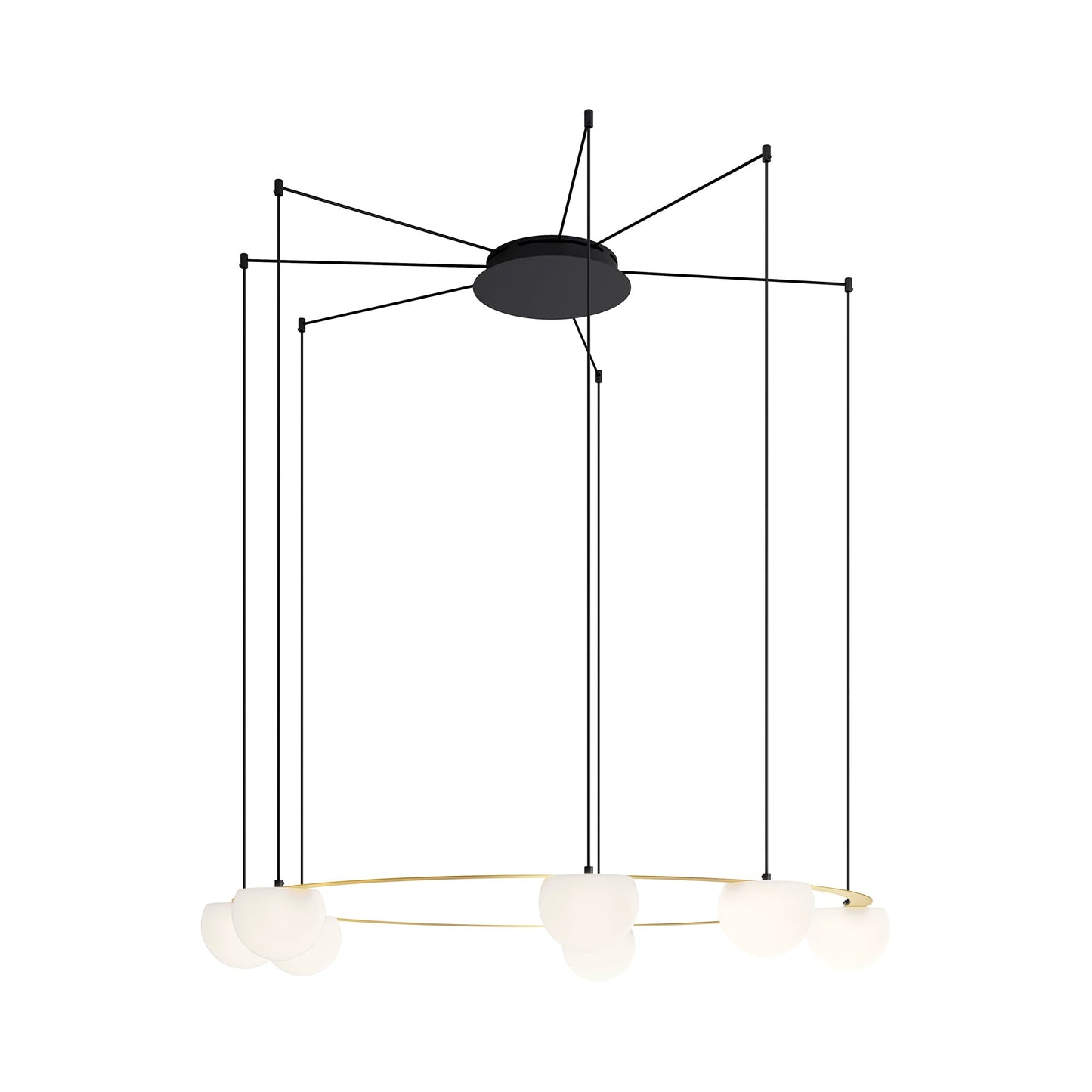 Circ LED Pendant Light in Satin Gold (7-Light).